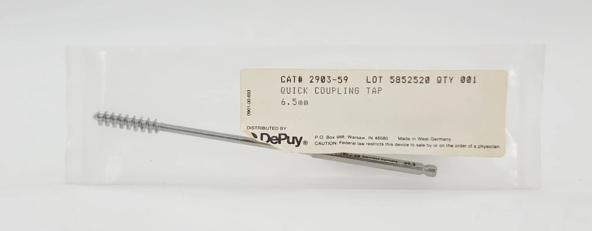 DePuy 2903-59 Quick Coupling Tap 6.5mm 5" - Image 2