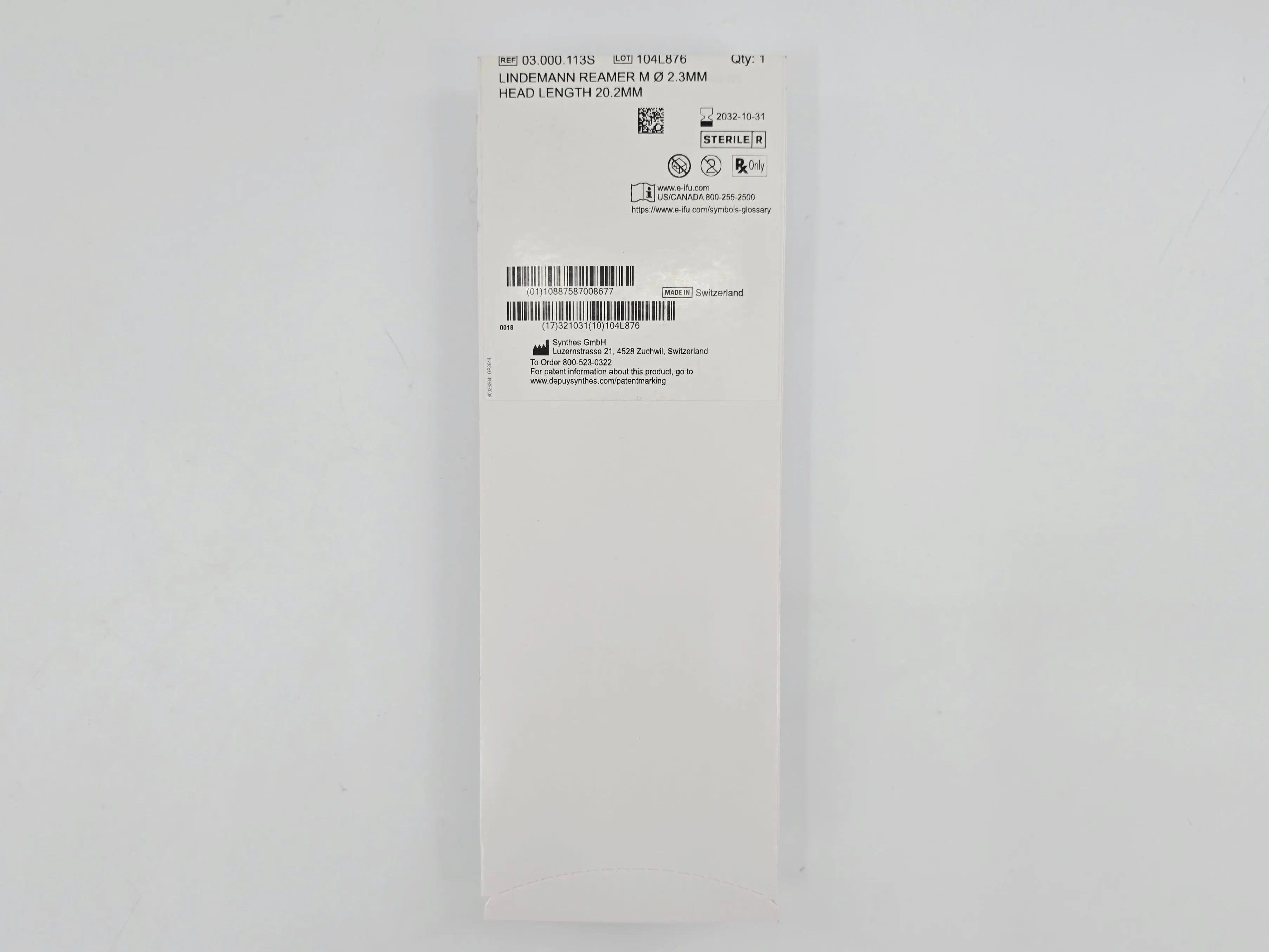 DePuy Synthes 03.000.113S Lindemann Reamer M Ø 2.3mm Head Length 20.2mm - Image 3
