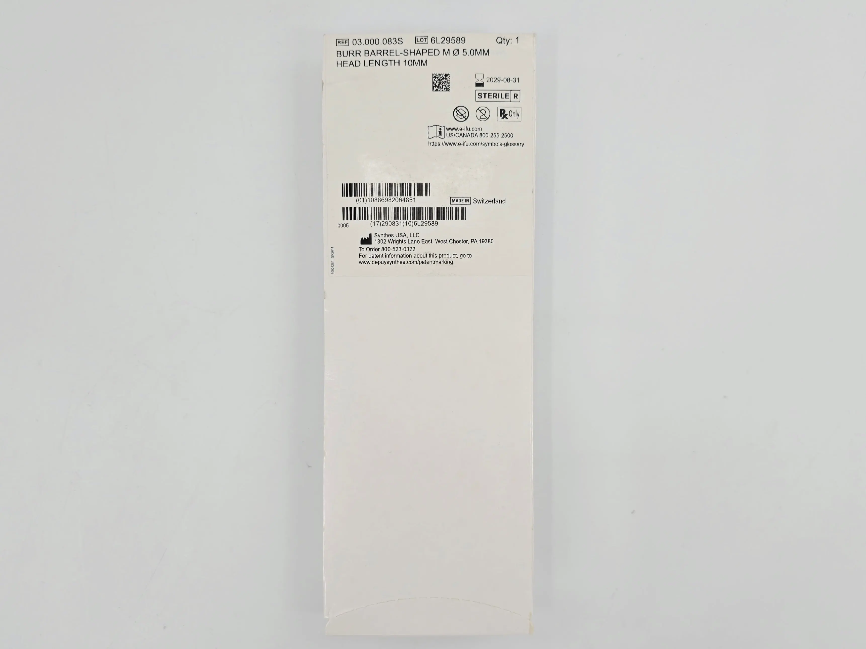 DePuy Synthes 03.000.083S Burr Barrel-Shaped M Ø 5.0mm Head Length 10mm - Image 3