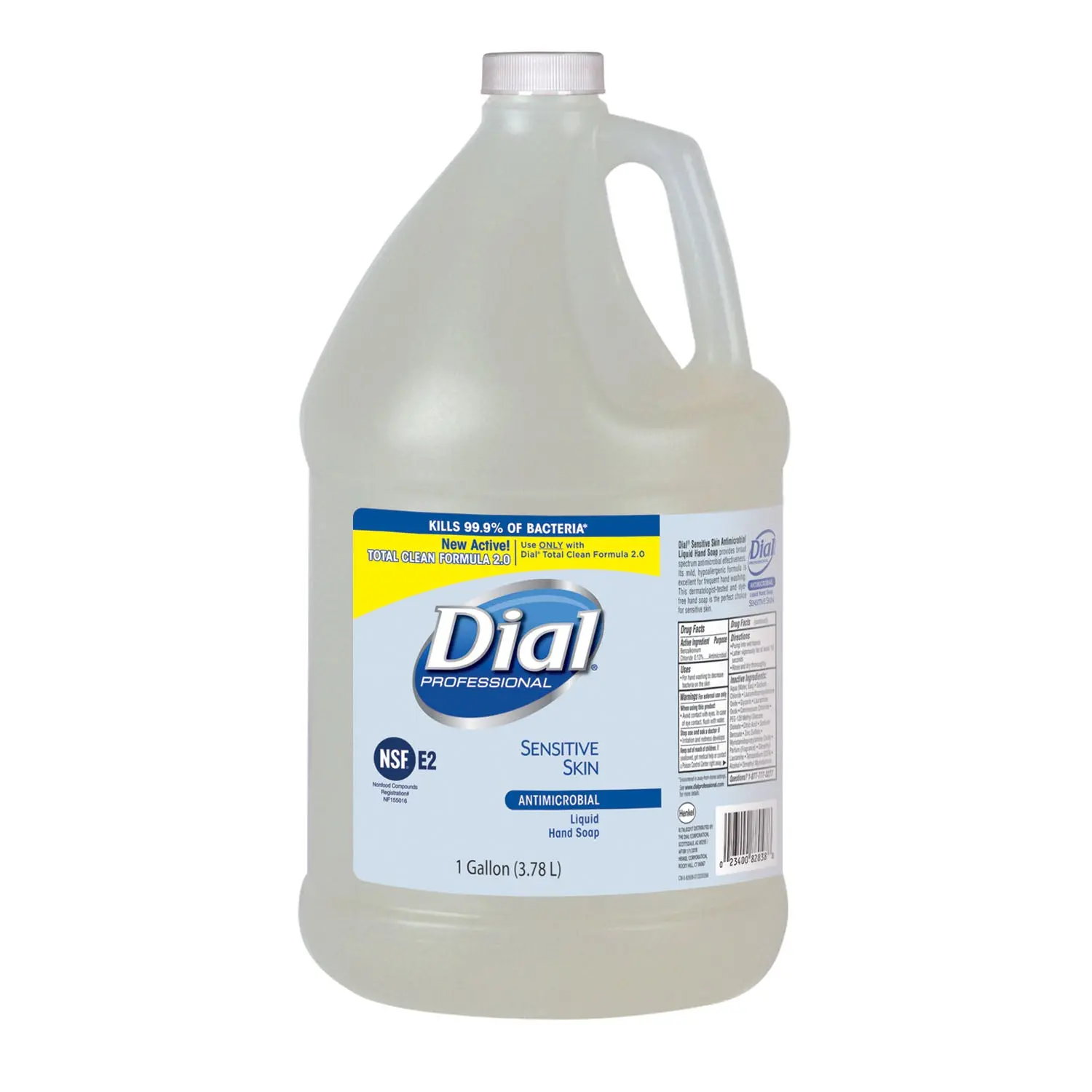 DIAL 2340082838 SENSITIVE SKIN ANTIBACTERIAL LIQUID HAND SOAP Sensitive Skin Liquid Hand Soap, Antibacterial, 1 Gallon, 4/cs (48 cs/plt)