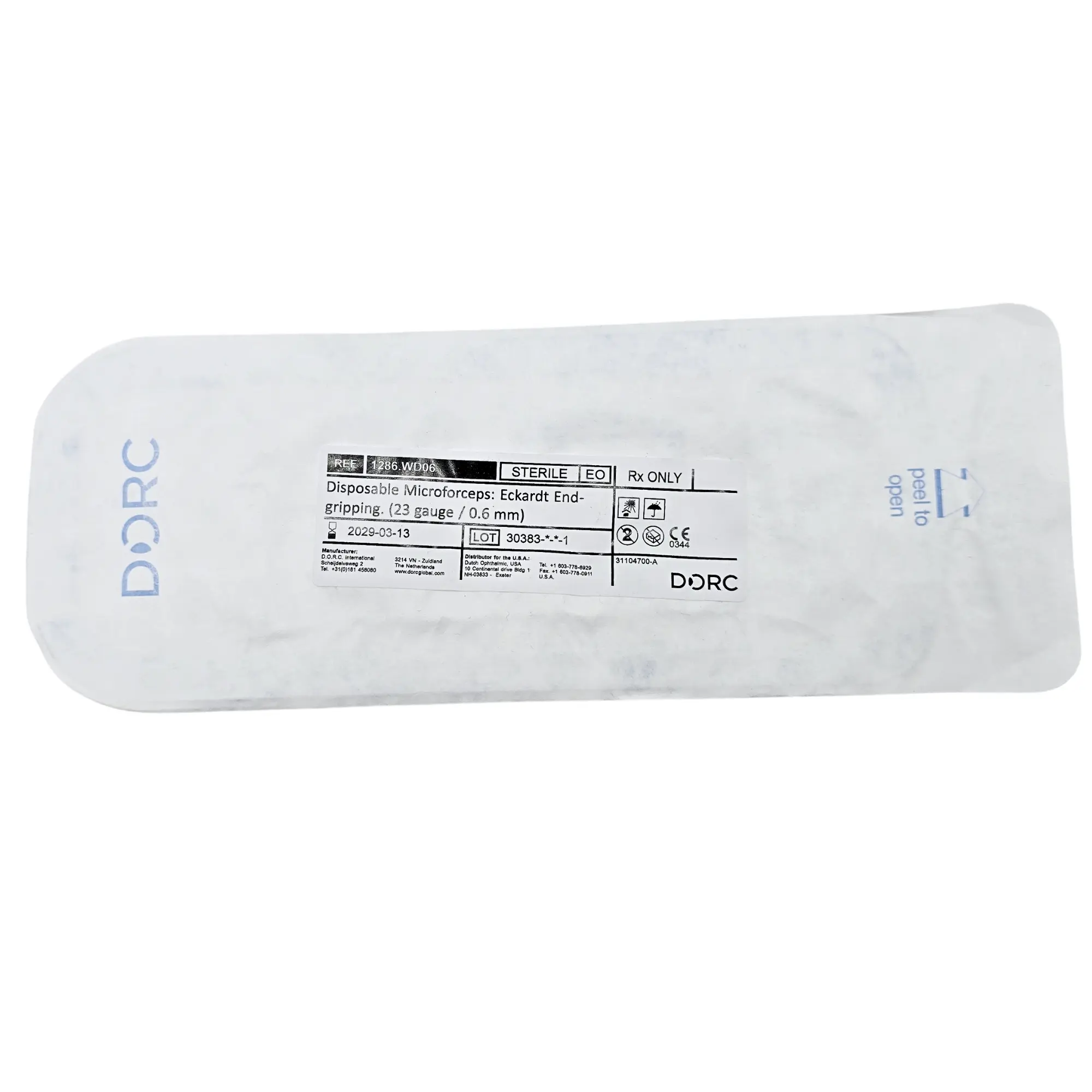 DORC 1286.WD06 Eckardt End-Gripping Forceps - 23 Gauge (0.6mm), Disposable Vitreoretinal Instrument - Image 2