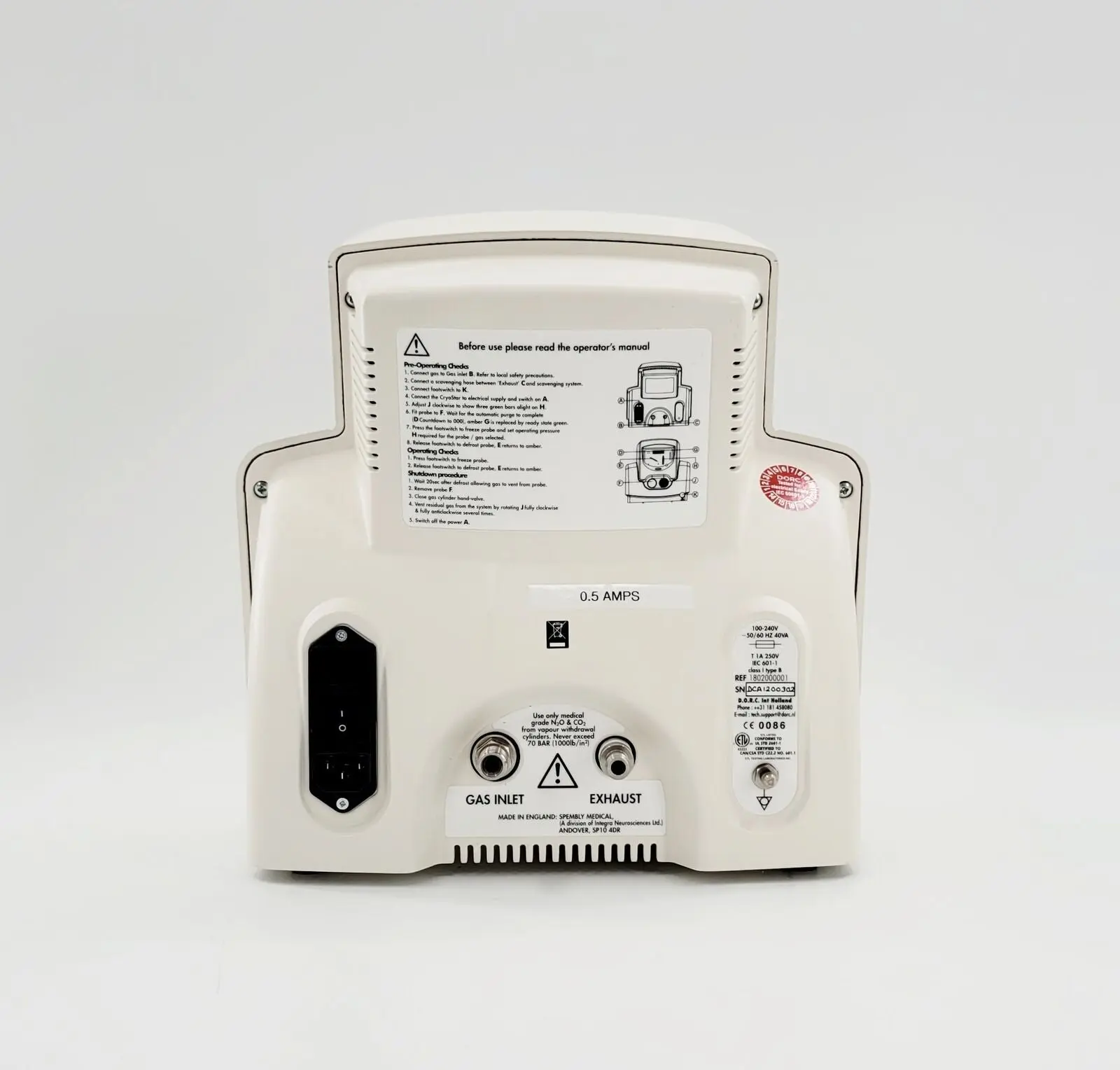 DORC CryoStat System 1802000001 w/ Gas Purifier & Foot Switch - Image 4