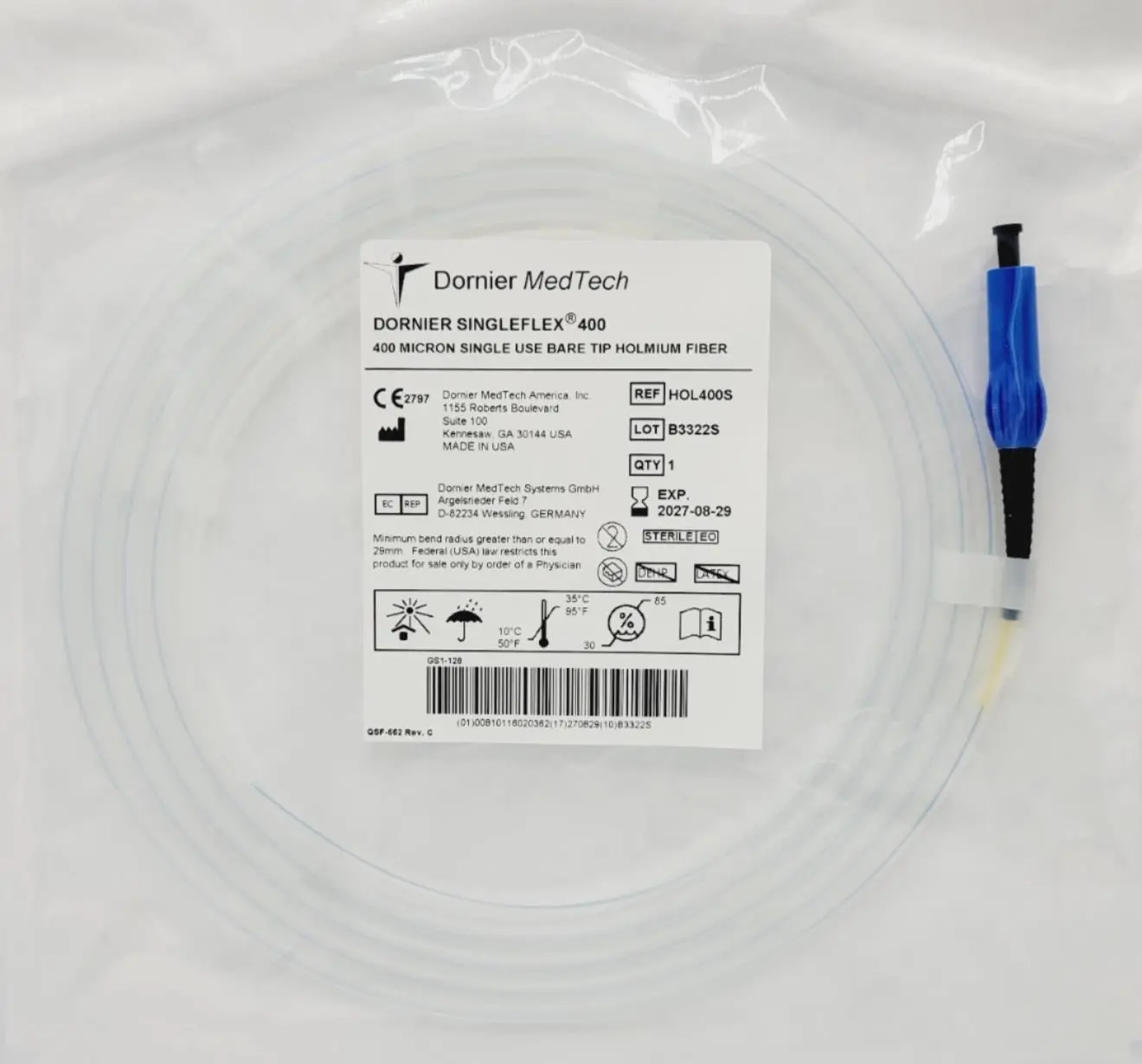 Dornier MedTech HOL400 Micron 400 Bare Tip Holmium Fiber - Image 2