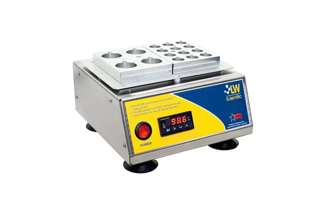 LW Scientific Dry Bath Incubator, Digital, Two 4-place 50ml heat blocks, 90-240vAC Adpt - Image 2