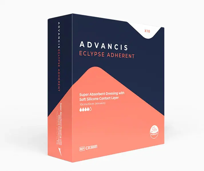 Advancis Eclypse Adherent Super Absorbent Dressing, High Capacity Wound Care 10 Per Box - Image 3