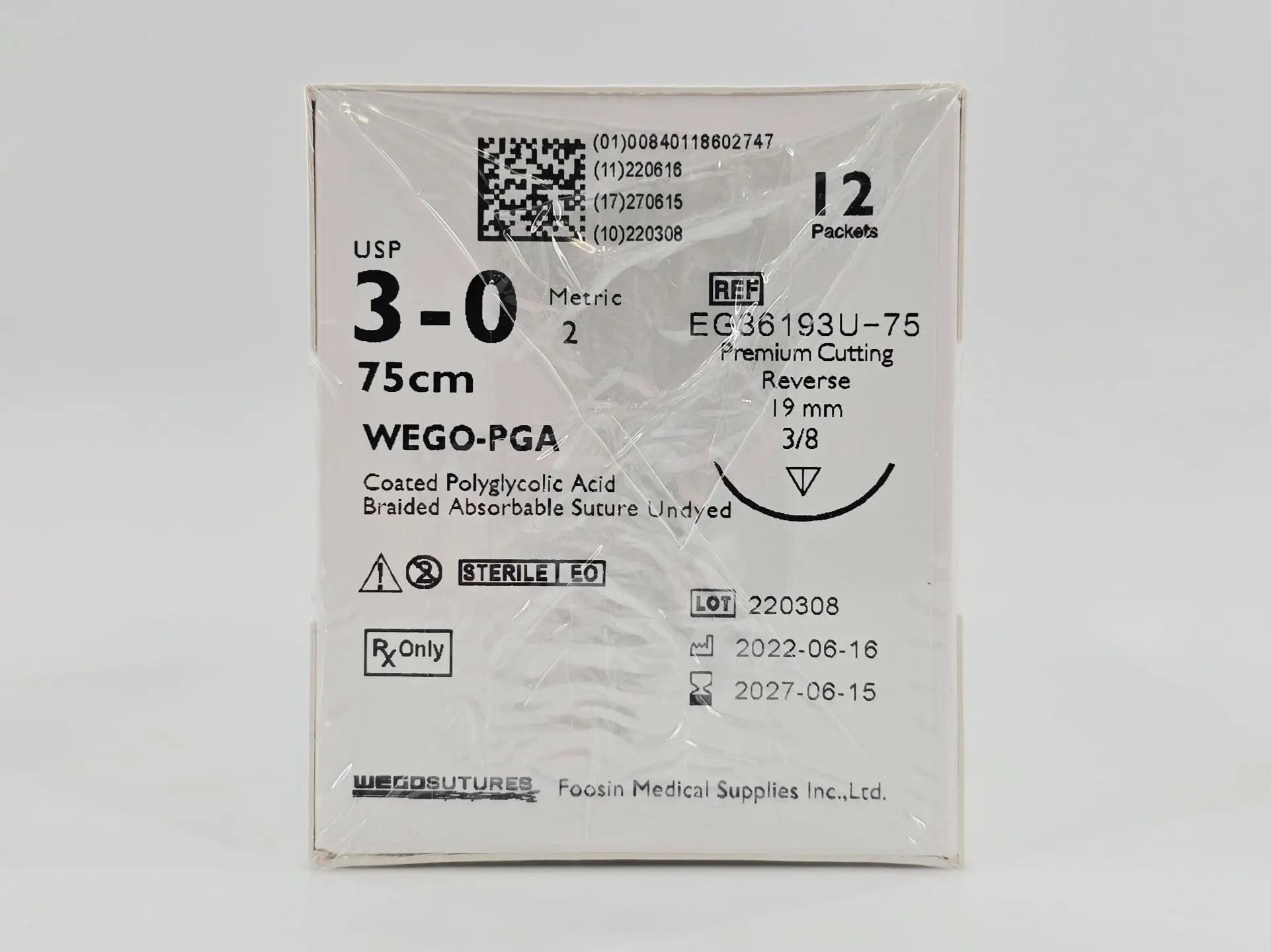 Endure Industries EG36193U-75 3-0 WEGO-PGA Undyed 19mm Prime Reverse Cutting 75cm BX/12 - Image 2