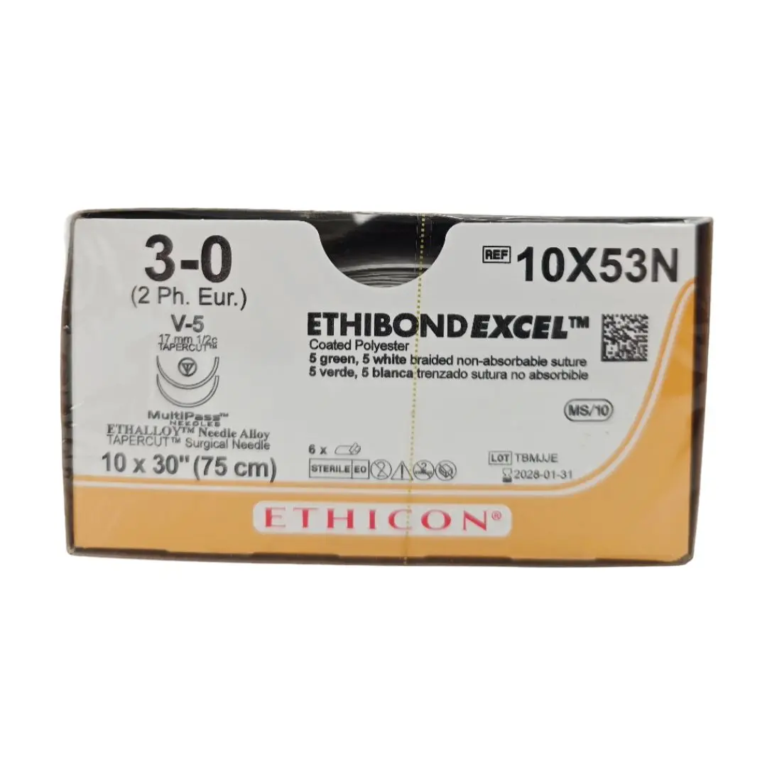 Ethicon 10X53N 3-0 Ethibond EXCEL 10x30" V-5 ETHALLOY BX/6