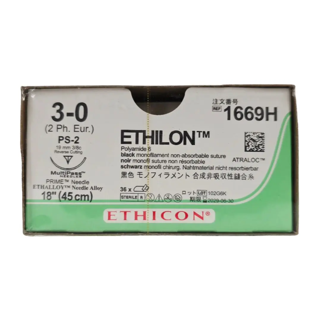 Ethicon 1669H 3-0 ETHILON Black 1X18" PS-2 19mm BX/36