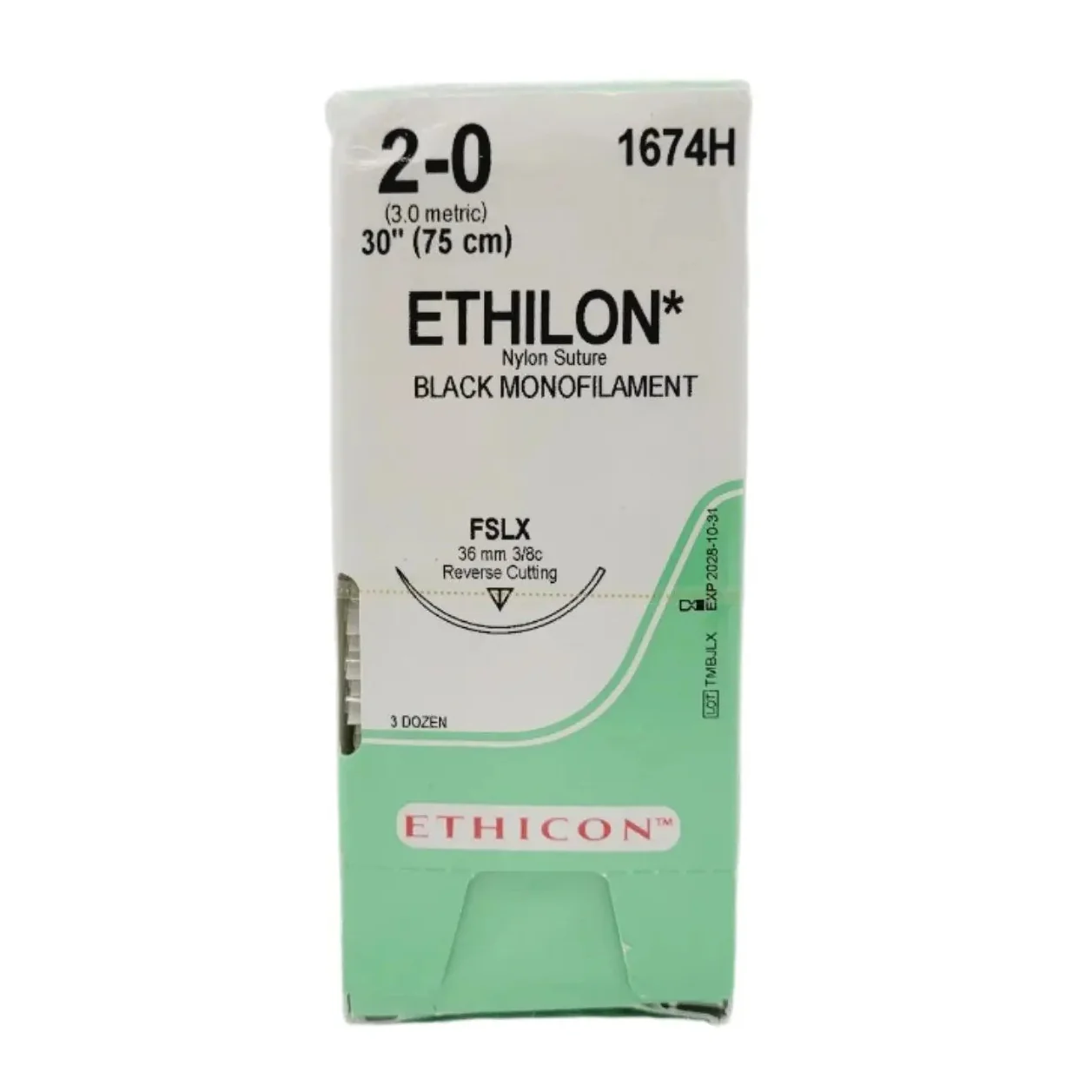 Ethicon 1674H 2-0 ETHILON BLACK 1X30" FSLX Box of 36