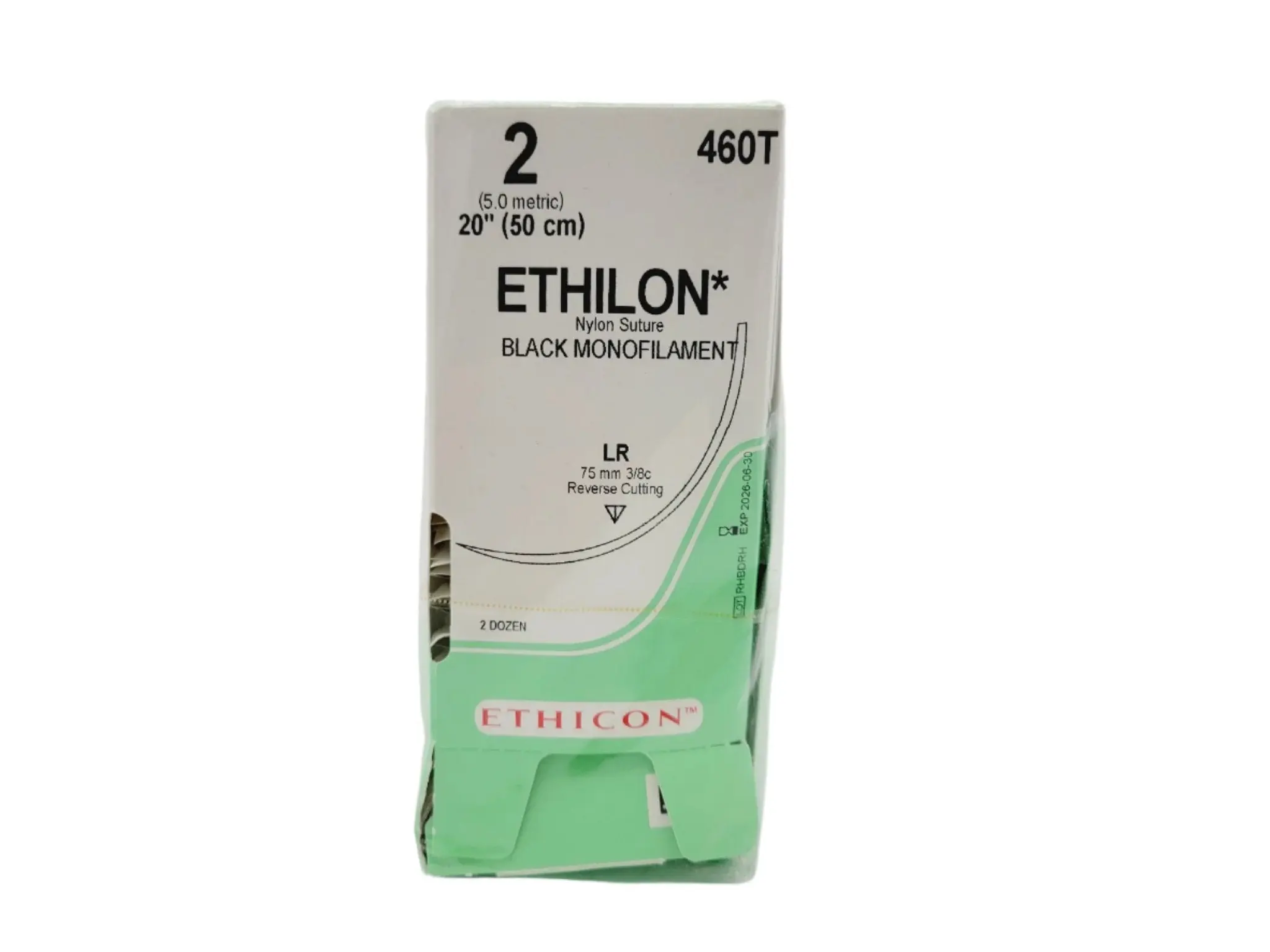 Ethicon 460T 2 ETHILON BLACK 1X20" LR Box of 24