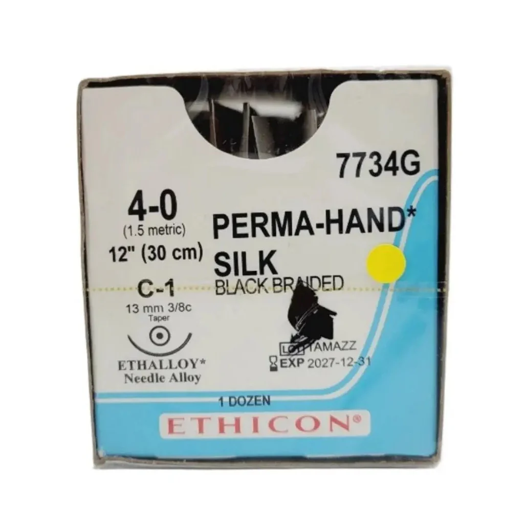 Ethicon 7734G 4-0 PERMA HAND BLACK 1X12" C-1 Box of 12