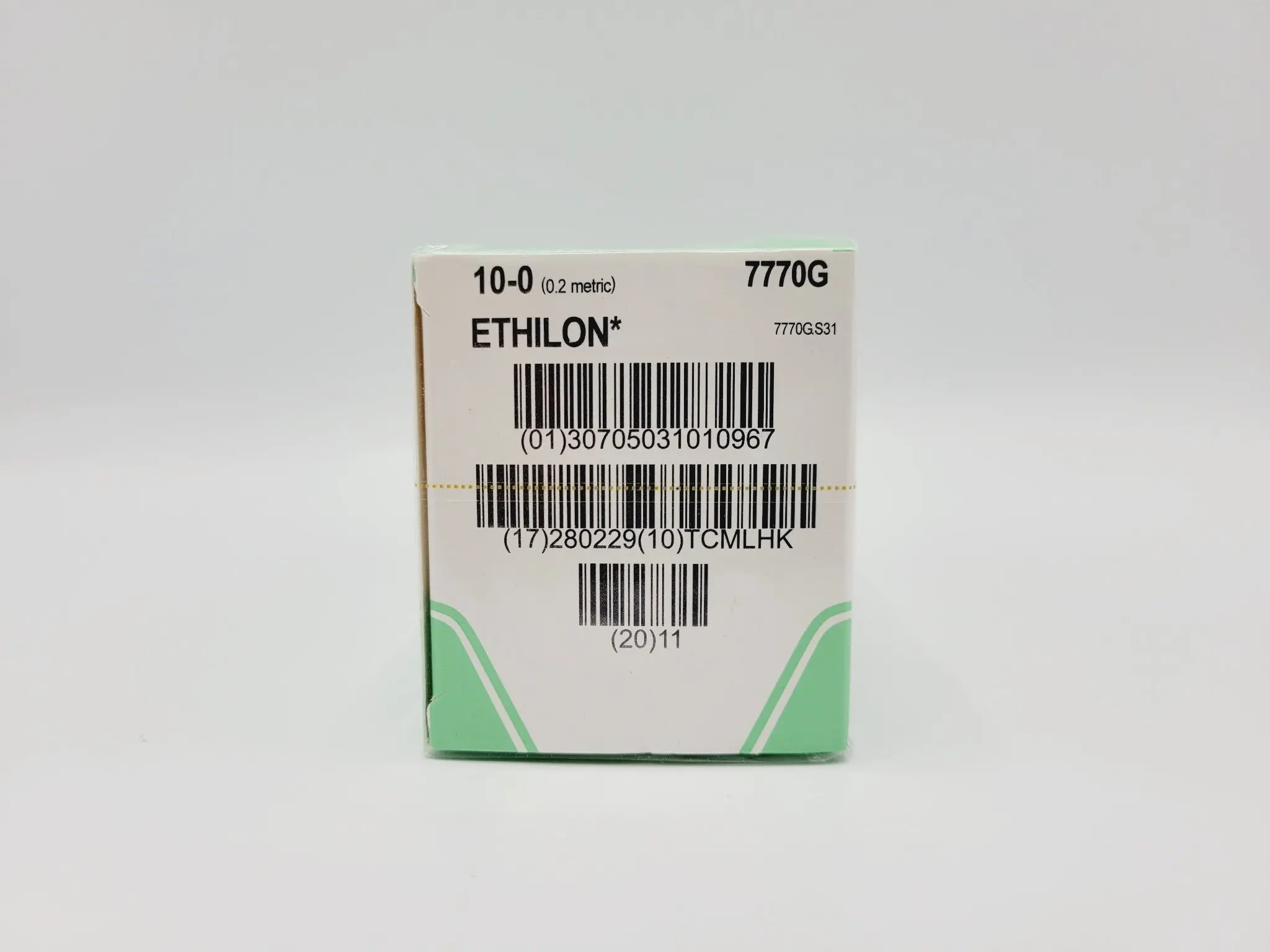 Ethicon 7770G 10-0 ETHILON BLACK 1X12" TG140-6 DOUBLE ARMED Box of 12 - Image 2
