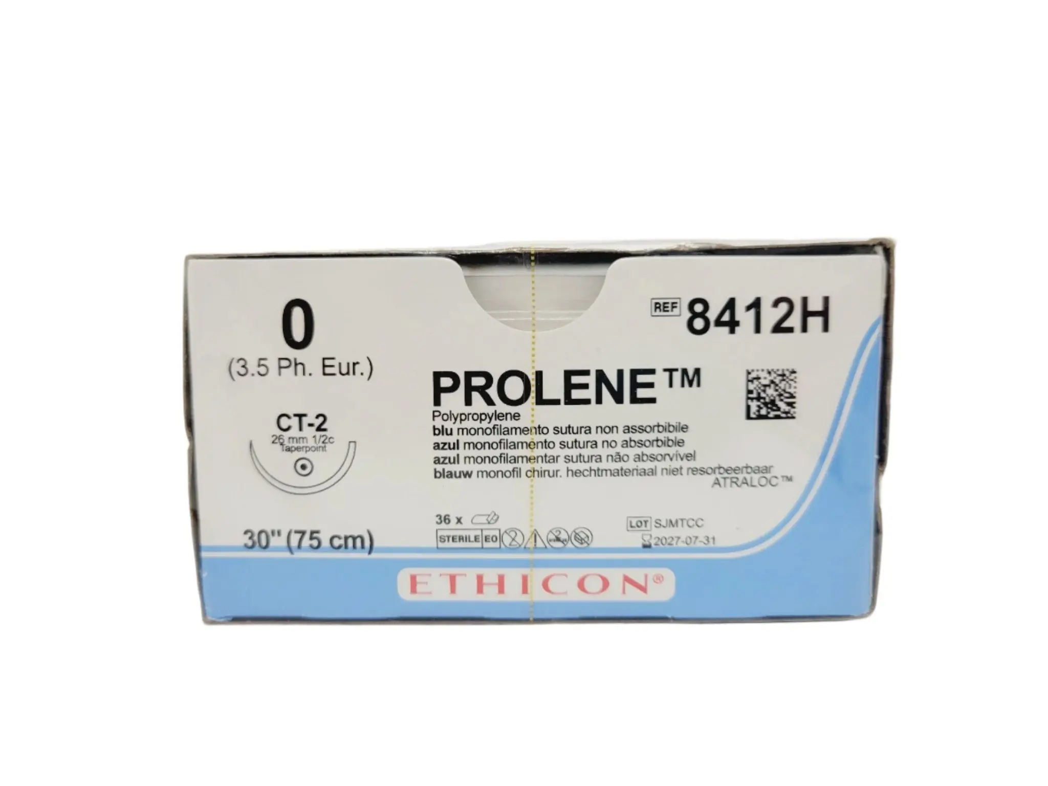 Ethicon 8412H 0 PROLENE BLUE 1X30" CT-2 Box of 36