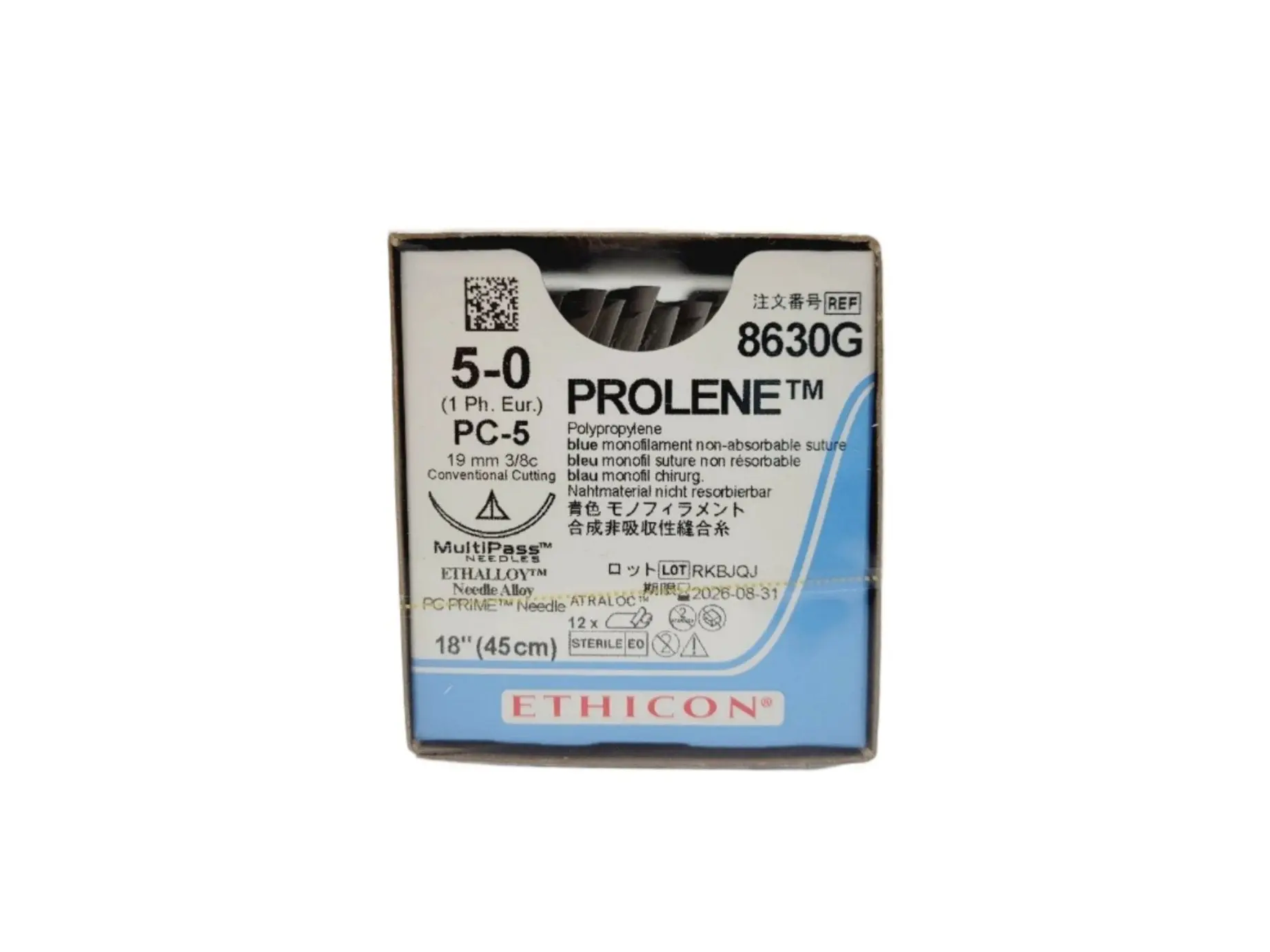 Ethicon 8630G 5-0 PROLENE BLUE 1X18" PC-5 Box of 12