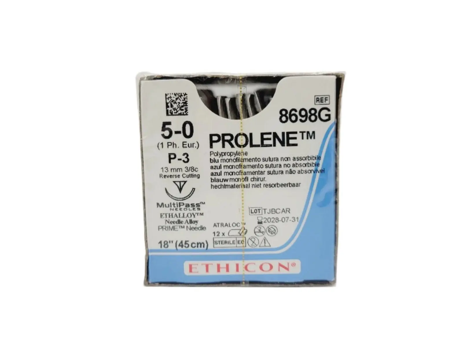 Ethicon 8698G 5-0 PROLENE BLUE 1X18" P-3 MULTIPASS Box of 12