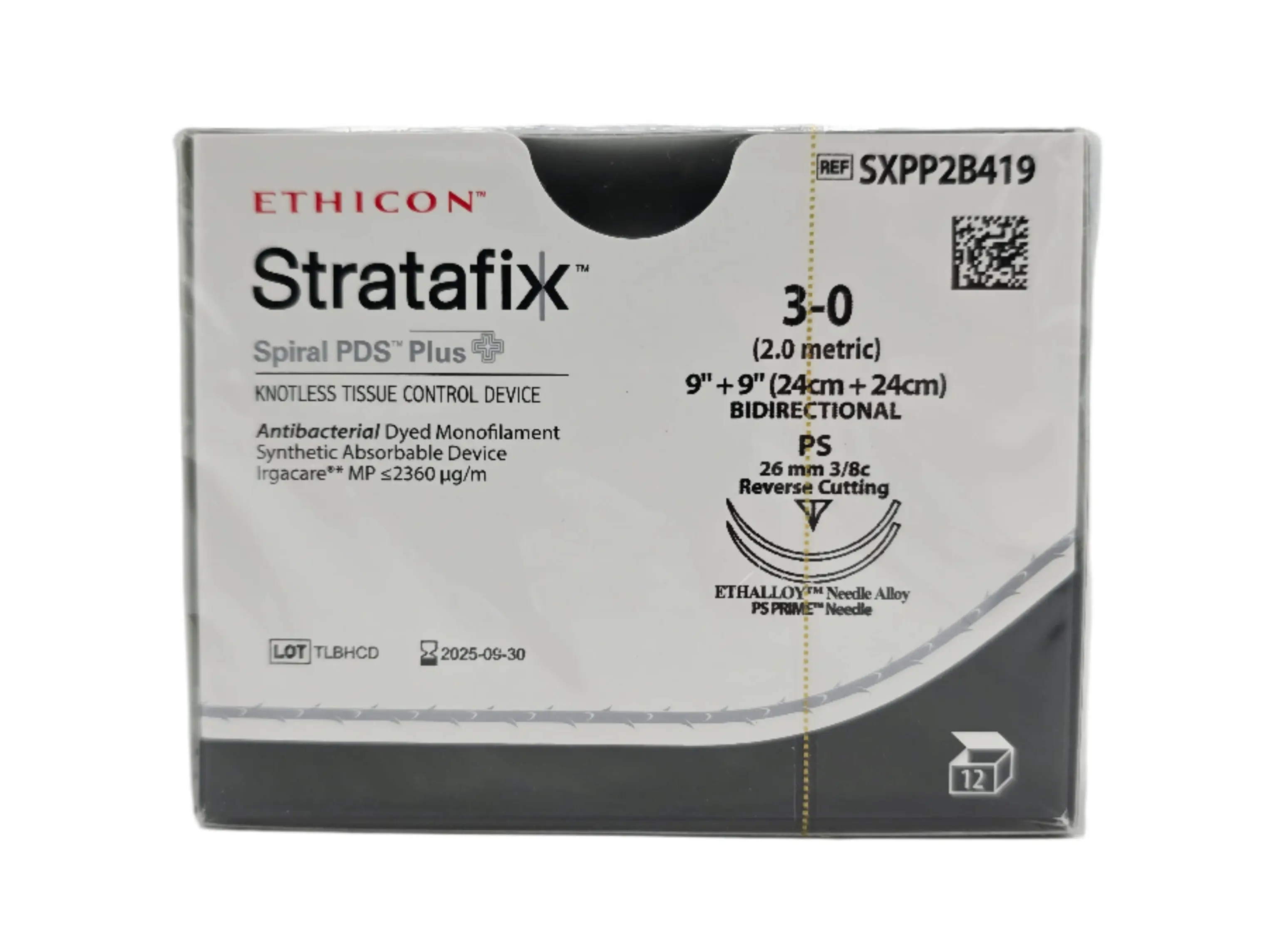 Ethicon SXPP2B419 3-0 Stratafix Spiral PDS Plus Bidirectional Violet 9" + 9" PS BX/12