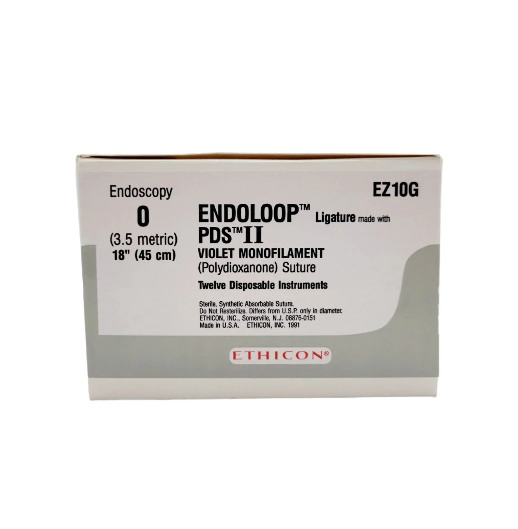 Ethicon EZ10G ENDOLOOP PDS II Ligature 0 1X18" Box of 12