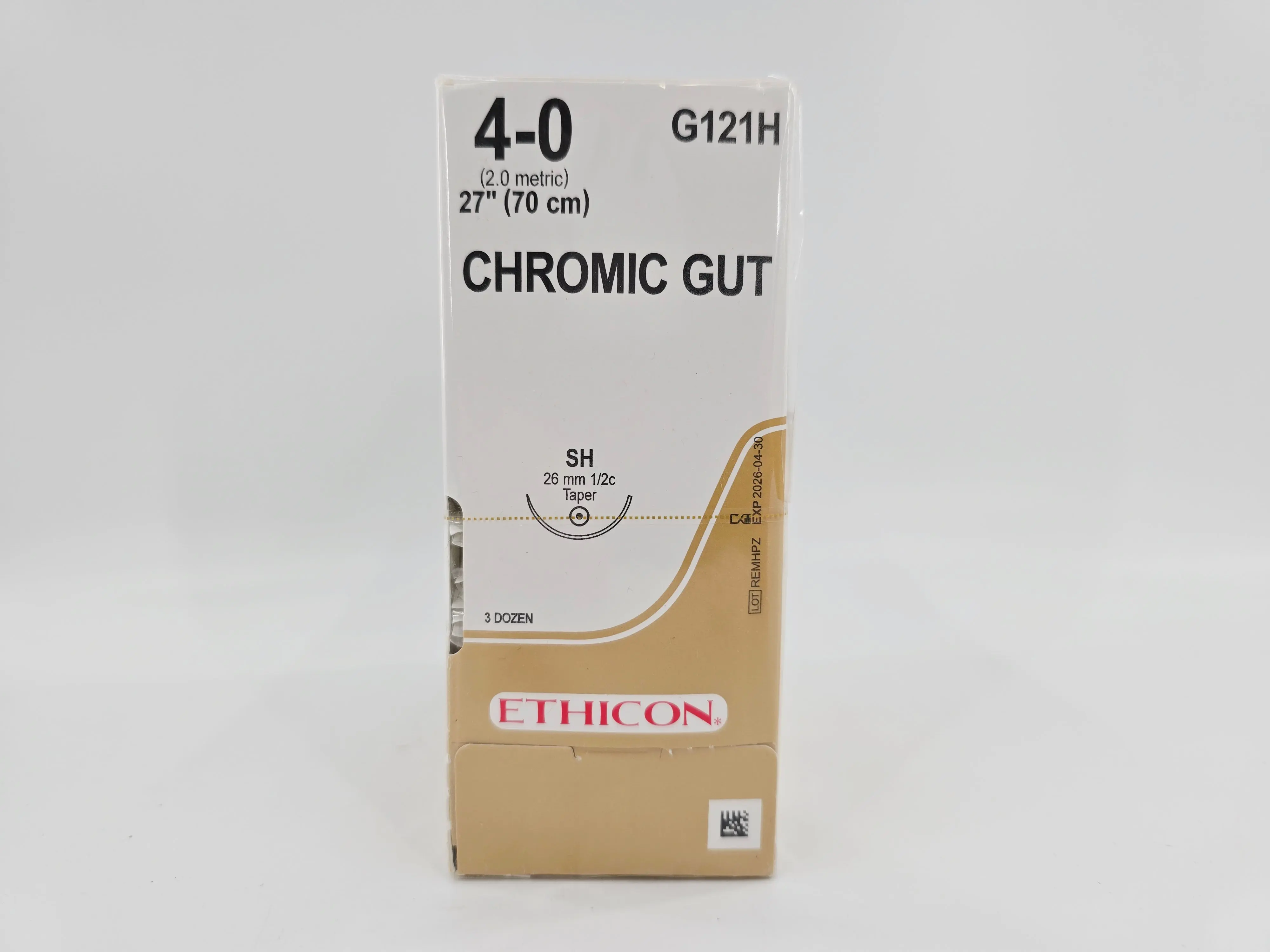 Ethicon G121H CHROMIC GUT 4-0 Naturally BROWN 1X27" SH 26mm BX/36 - Image 2
