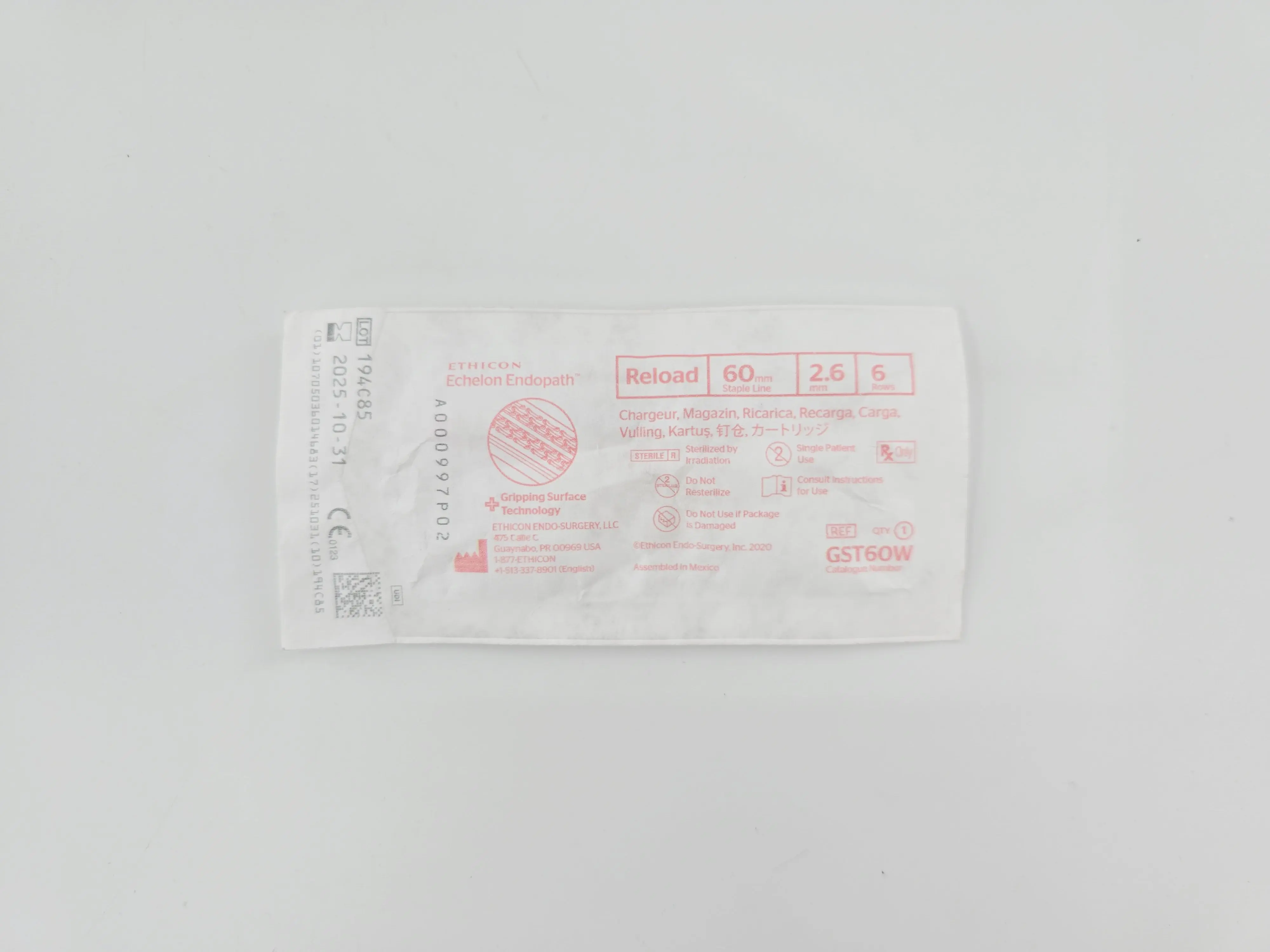 Ethicon GST60W Echelon Endopath Linear Cutter Reload 60mm x 2.6mm 6 Rows - Image 2