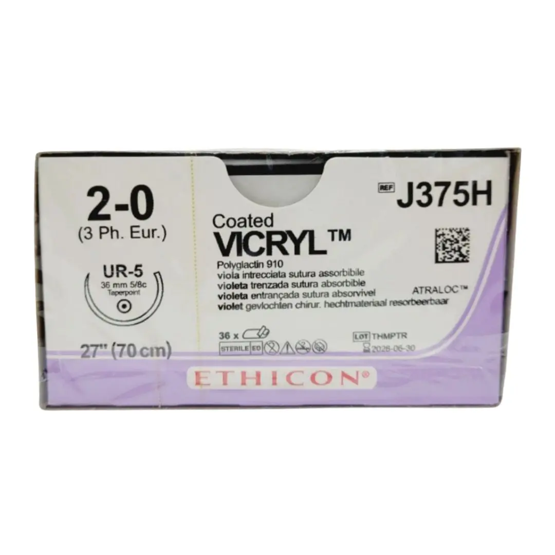 Ethicon J375H 2-0 COATED VICRYL VIOLET 1X27" UR-5 Box of 36