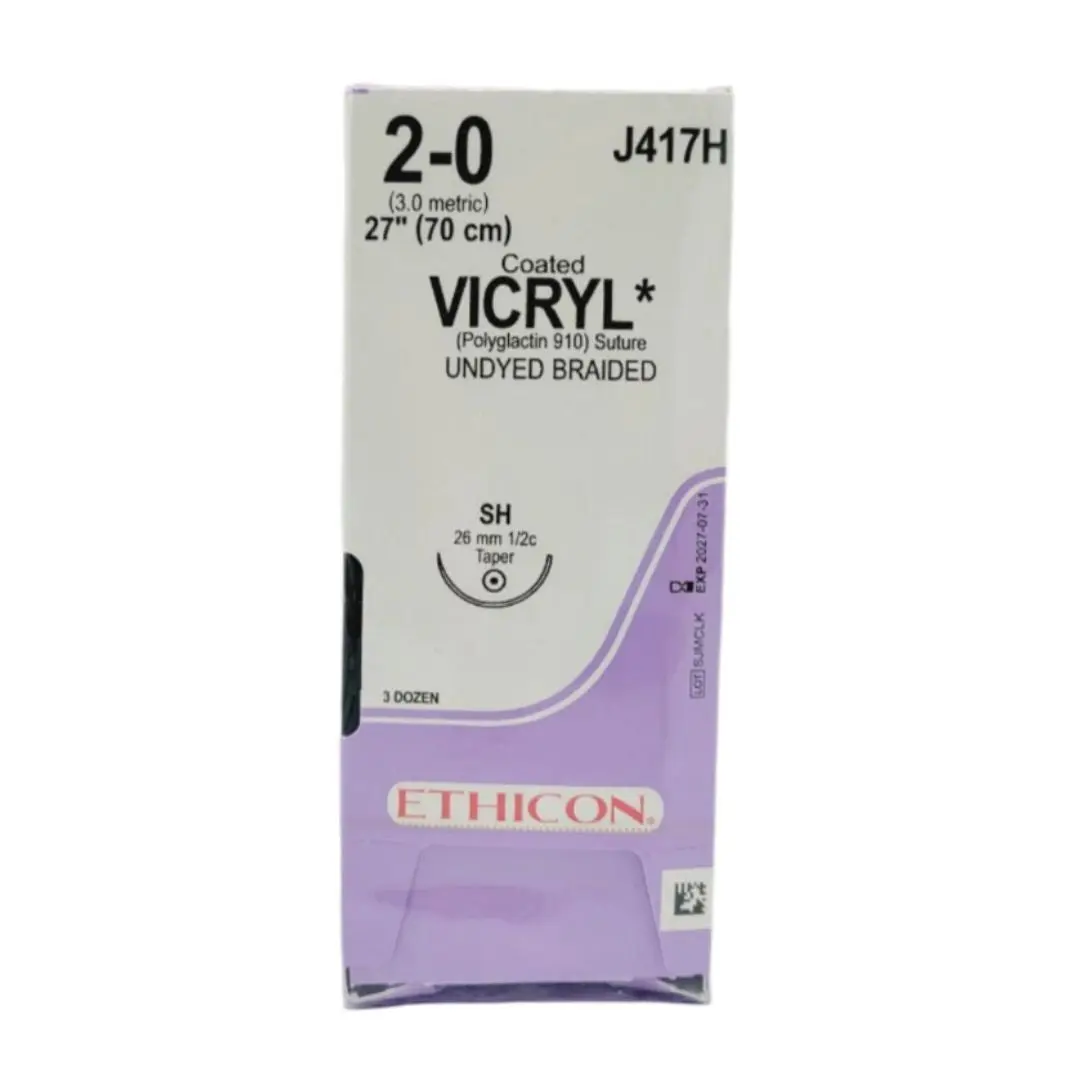 Ethicon J417H 2-0 COATED VICRYL UNDYED 1X27" SH Box of 36