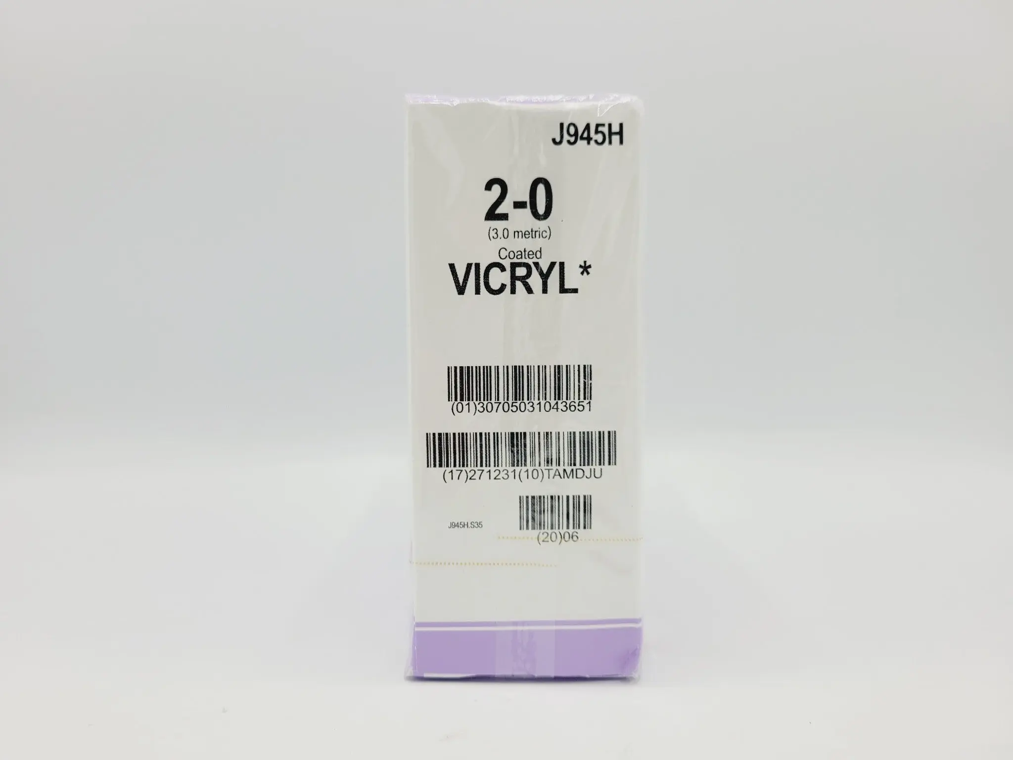 Ethicon J945H 2-0 COATED VICRYL UNDYED 1X36" CT-1 Box of 36 - Image 2