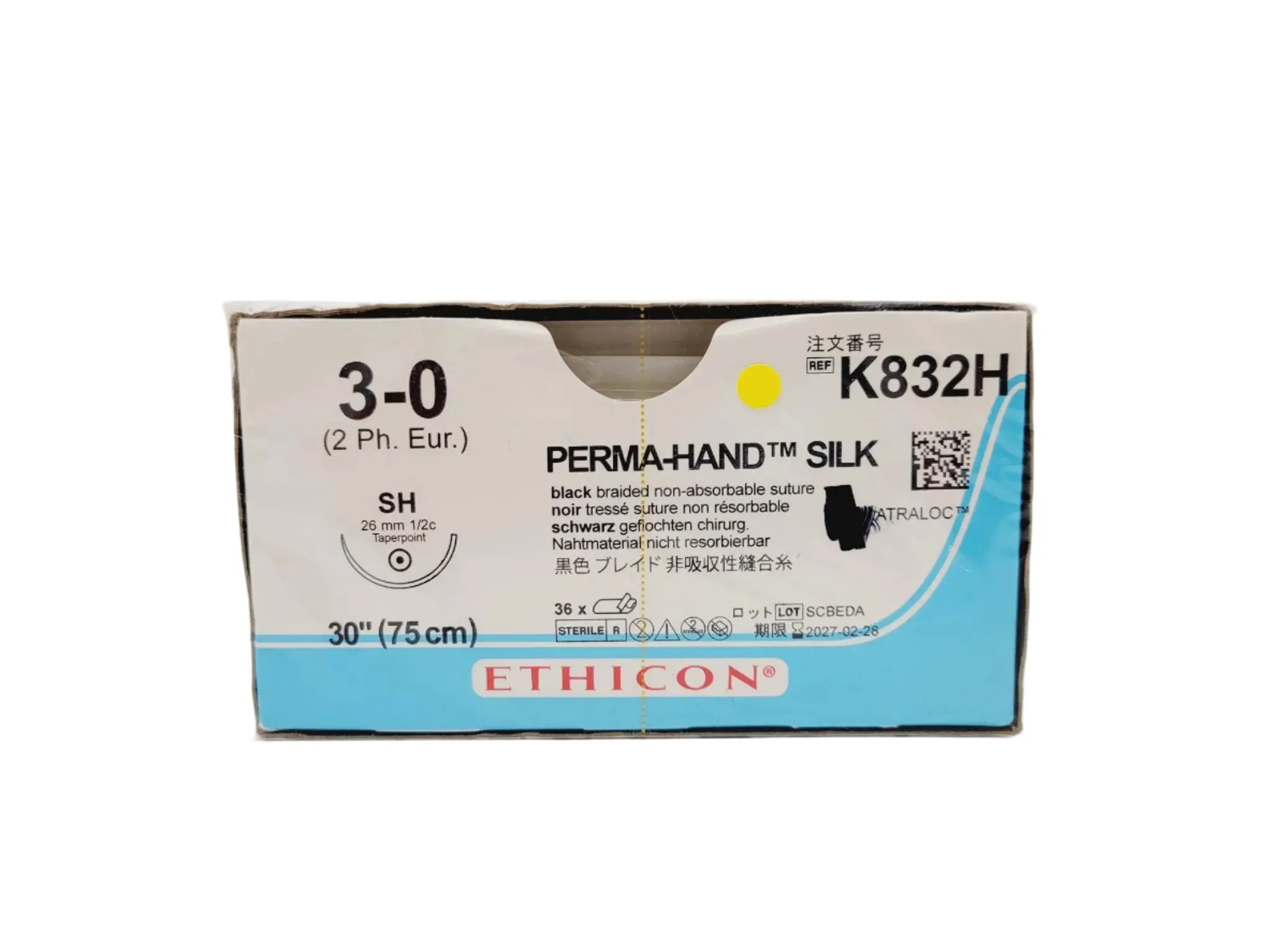Ethicon K832H 3-0 PERMA HAND BLACK 1X30" SH Box of 36