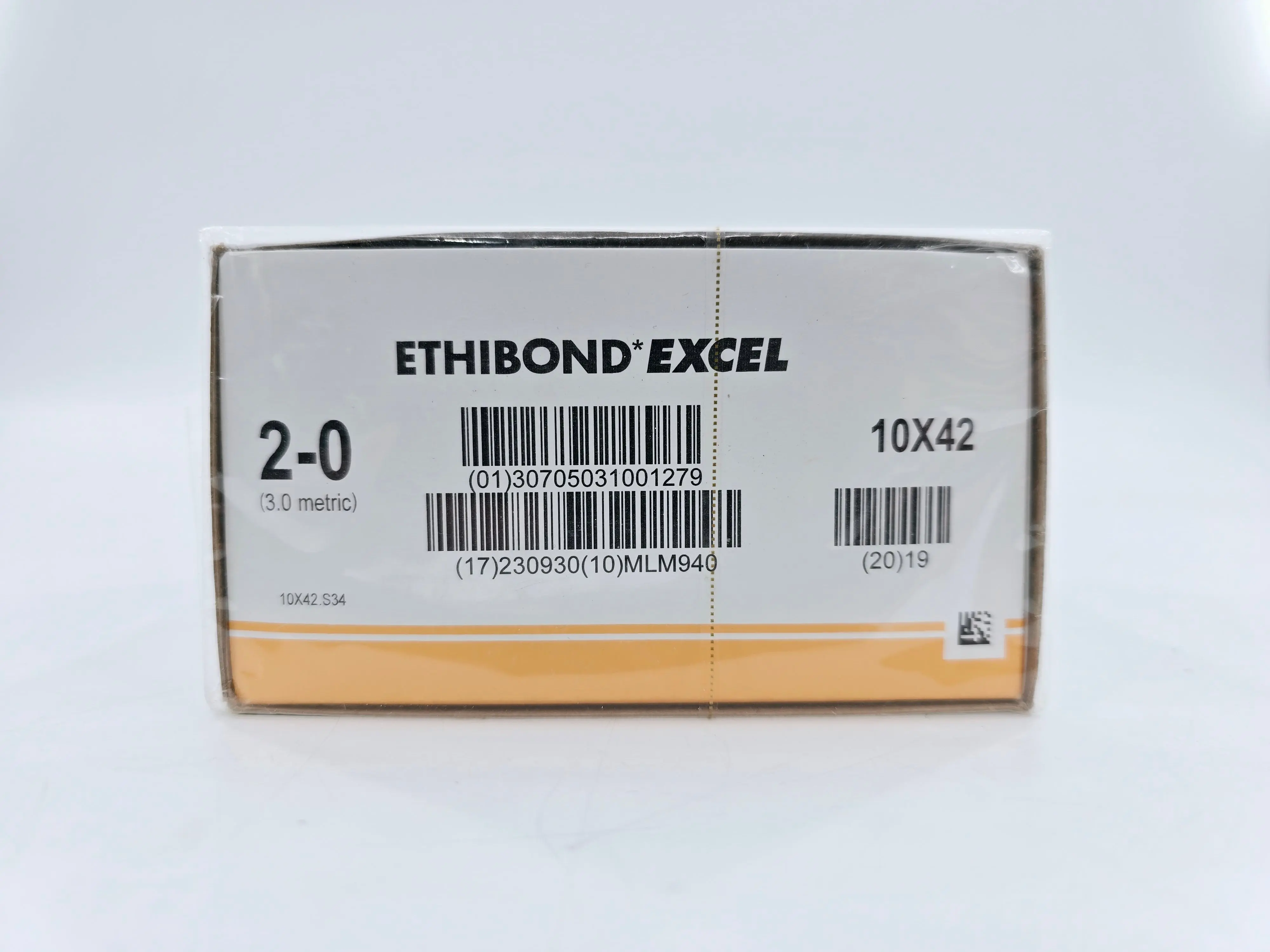 Ethicon 10X42 2-0 Ethibond Grn/wht 10x30" RB-1 Double Armed Box of 12 - Image 2