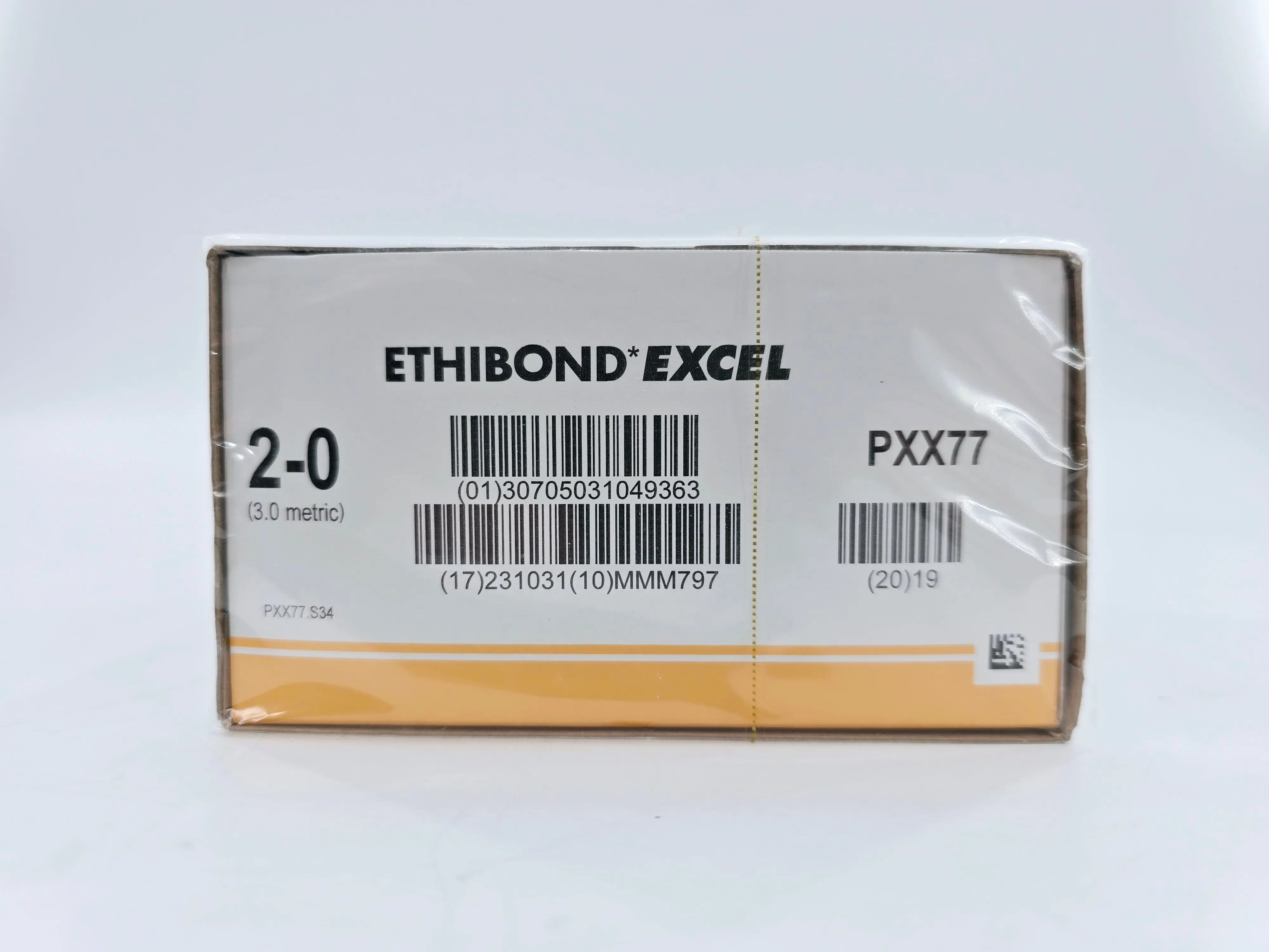 Ethicon PXX77 2-0 Ethibond Excel Grn/wht 10x30" V-7 Double Armed Firm Pledget 7mm x 3mm x 1.5mm Box of 12 - Image 2