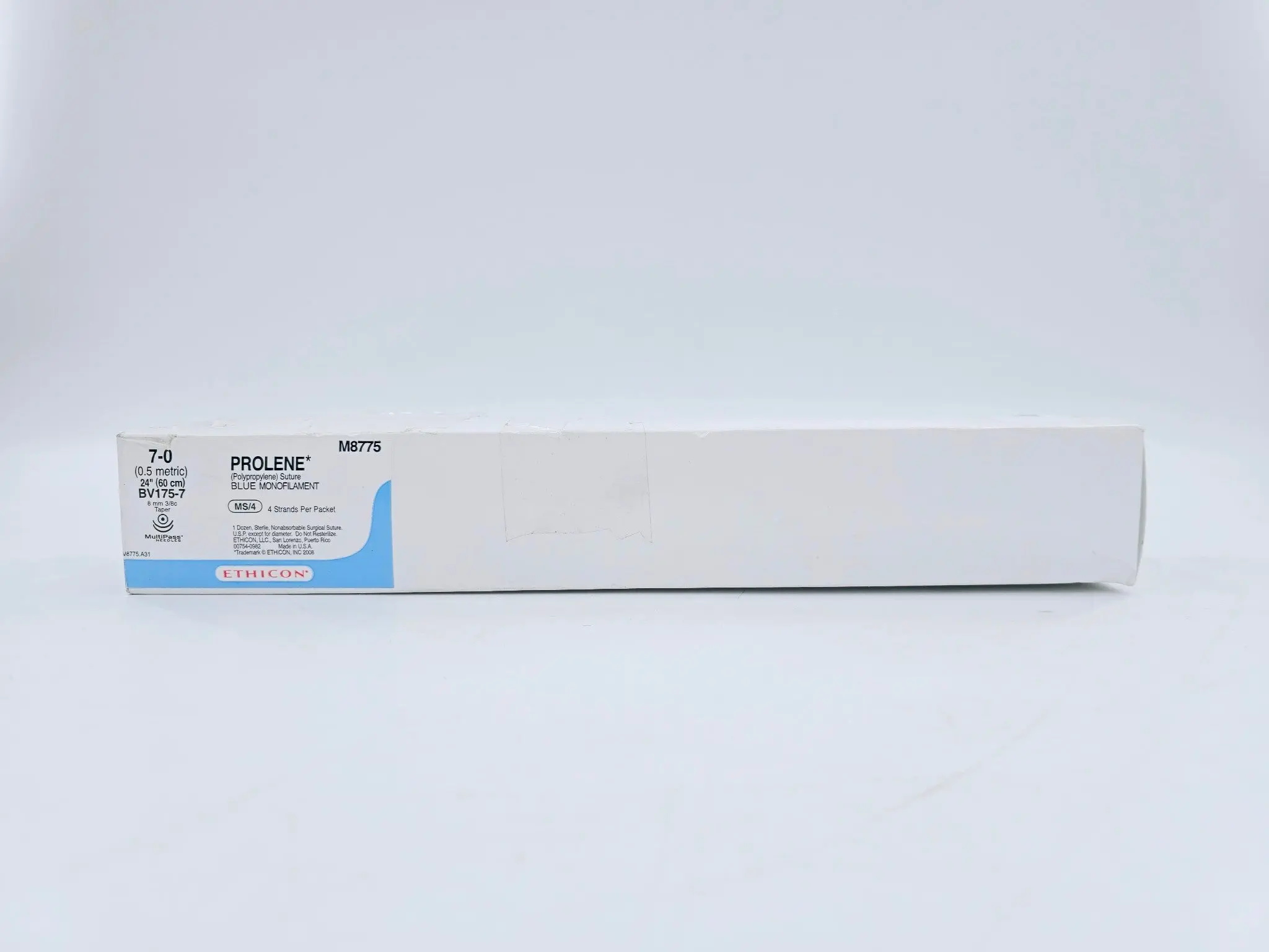 Ethicon M8775 7-0 PROLENE BLUE 4X24" BV175-7 DOUBLE ARMED Box of 12 - Image 2