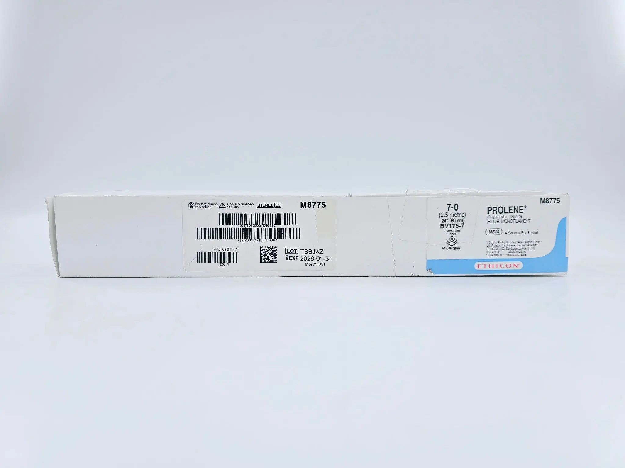 Ethicon M8775 7-0 PROLENE BLUE 4X24" BV175-7 DOUBLE ARMED Box of 12 - Image 3