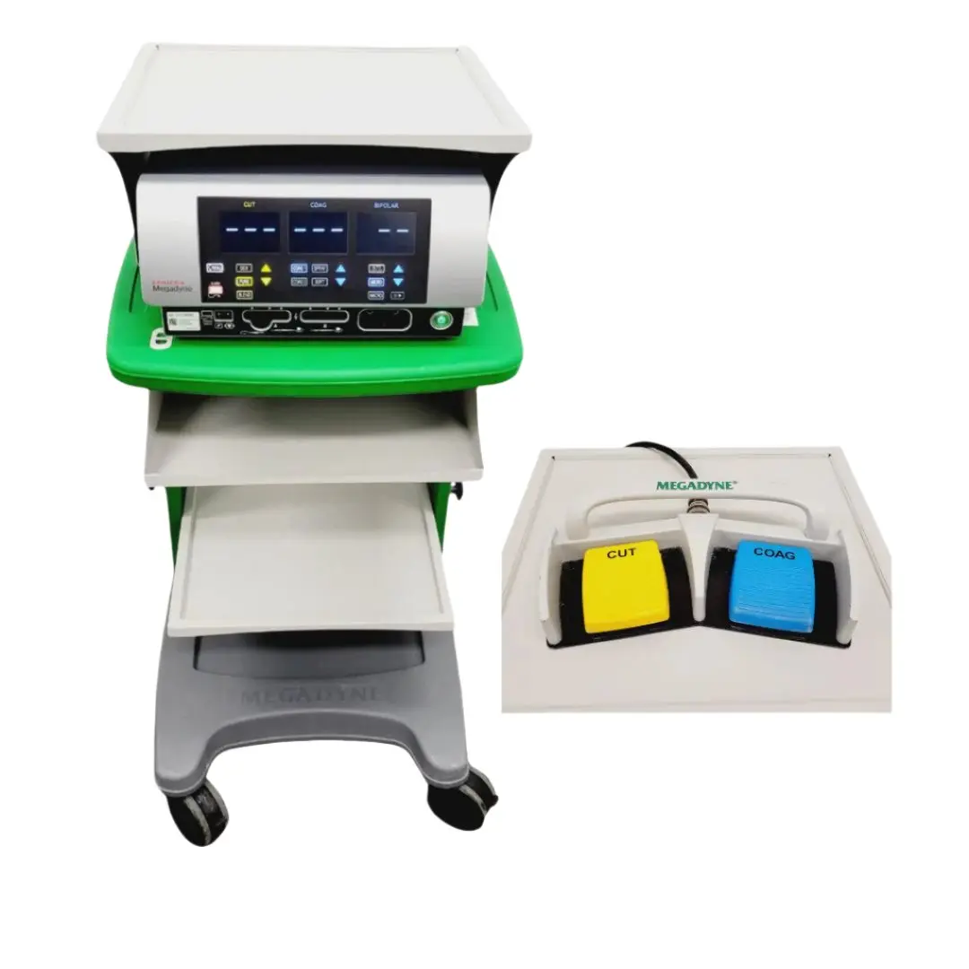 Ethicon Megadyne MEGEN1 Electrosurgical Generator w/ Foot Pedal & Rolling Cart