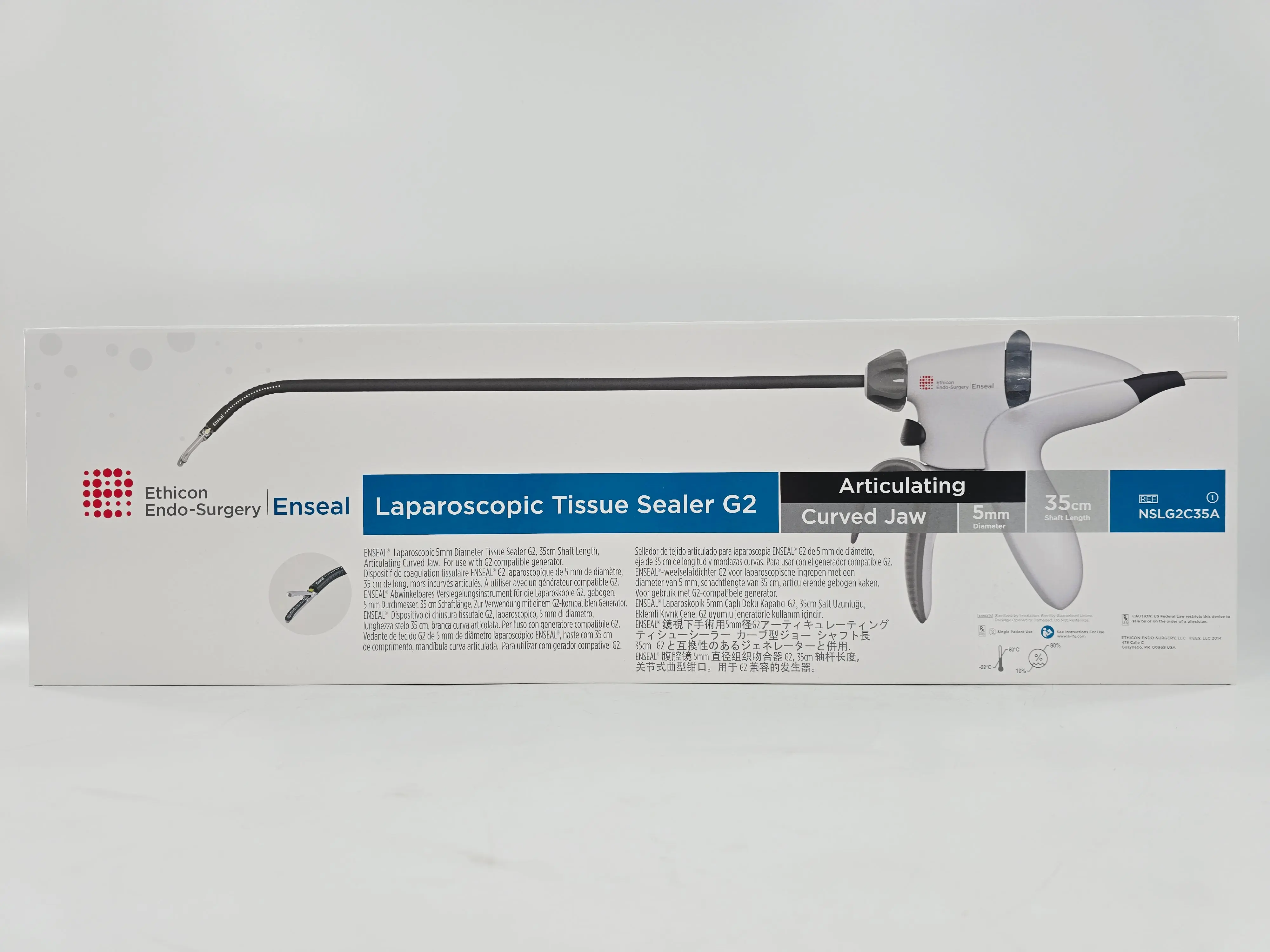 Ethicon NSLG2C35A ENSEAL Laparoscopic Tissue Sealer G2 w/ Articulating Curved Jaw 5mm Diameter 35cm Shaft 1/EA - Image 2