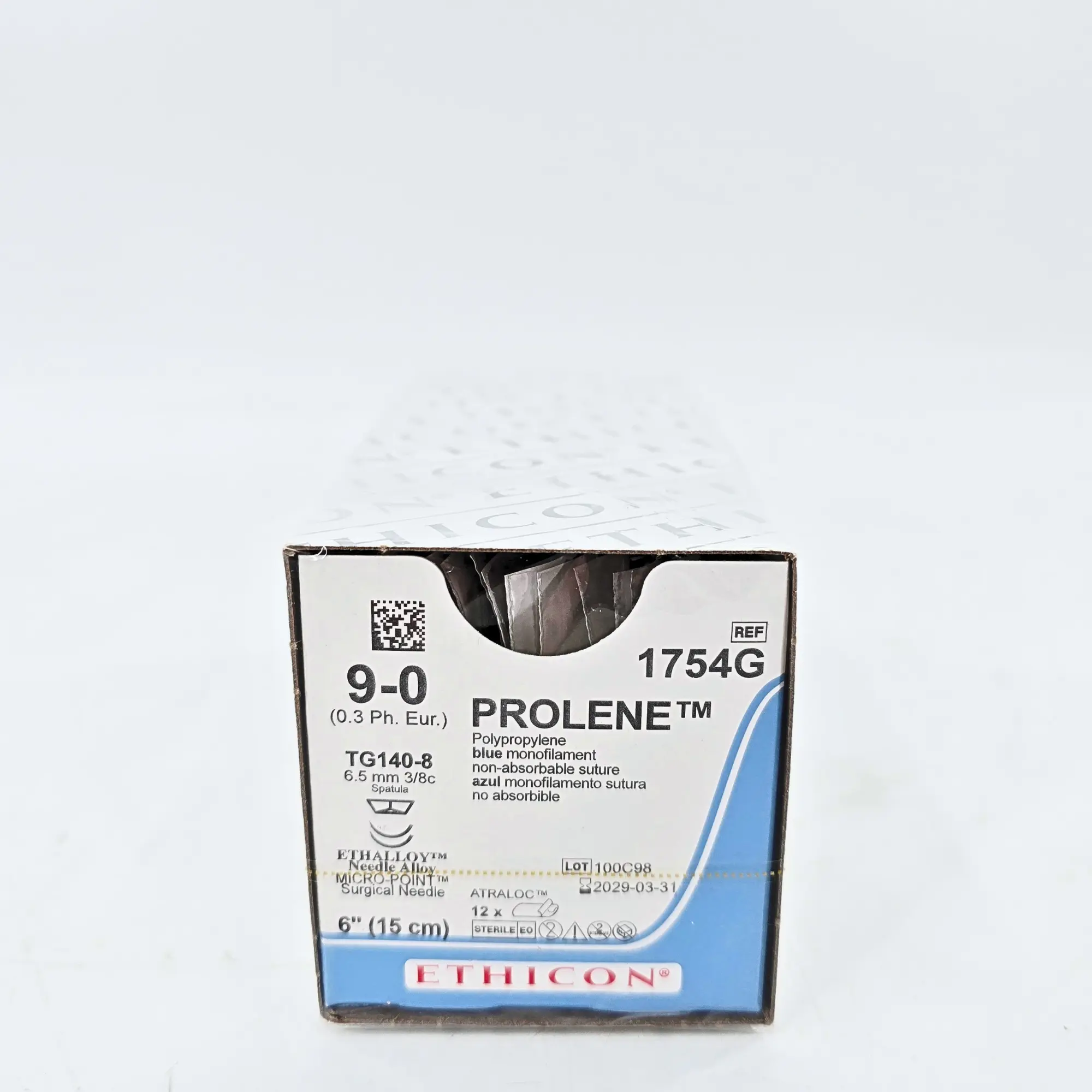 Ethicon Prolene 1754G Suture - Size 4-0, 18" Blue Monofilament, PS-2 Needle (Box of 12) - Image 2