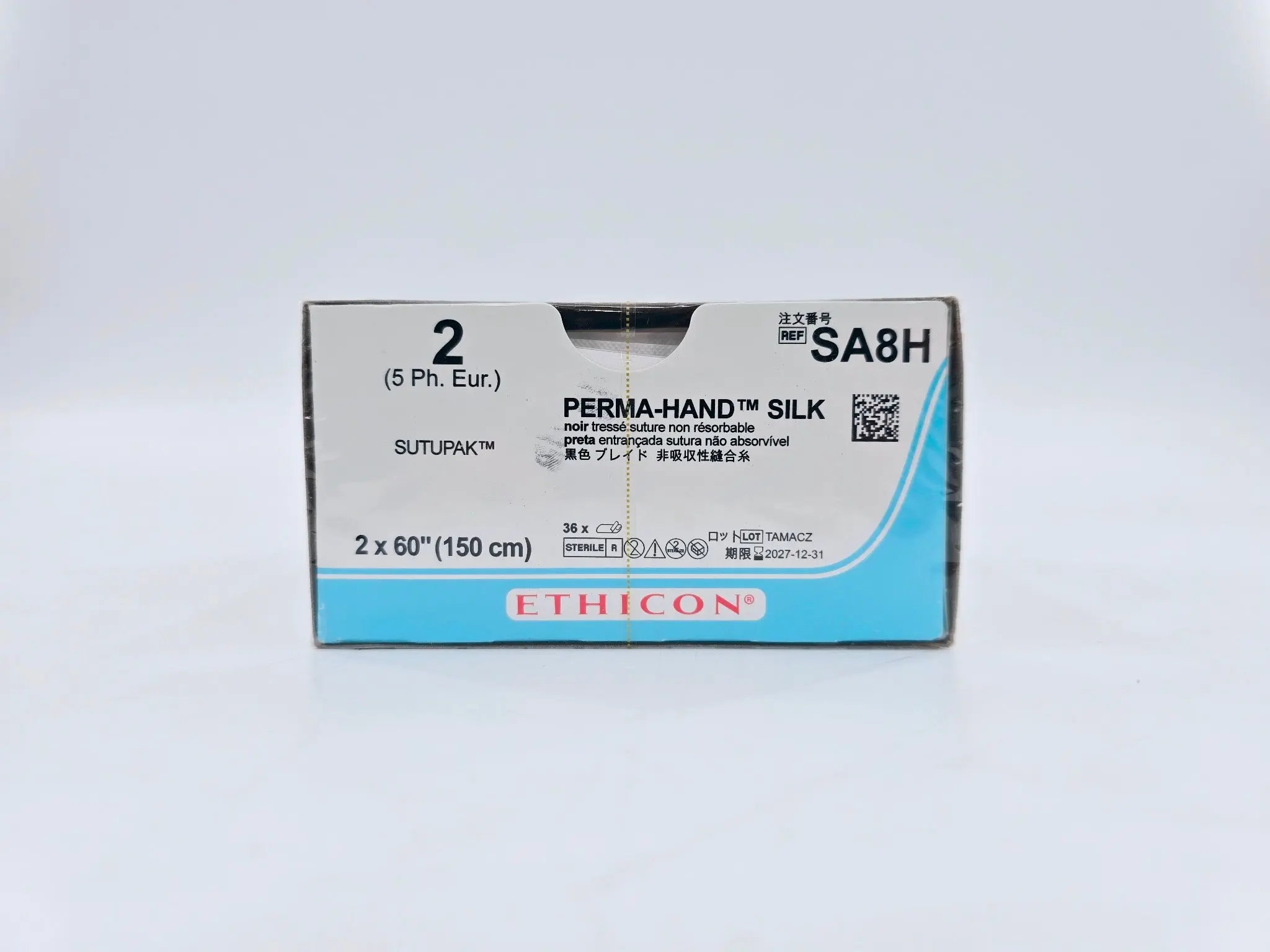 Ethicon SA8H 2 PERMA HAND BLACK 2X60" TIE Box of 36 - Image 2