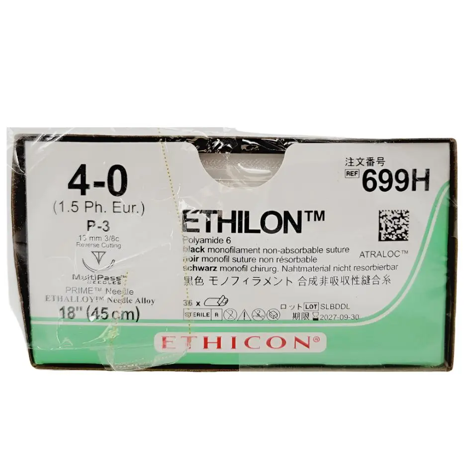 Ethicon surgical suture 699H 4-0 Black Monofilament Nylon, Nonabsorbable
