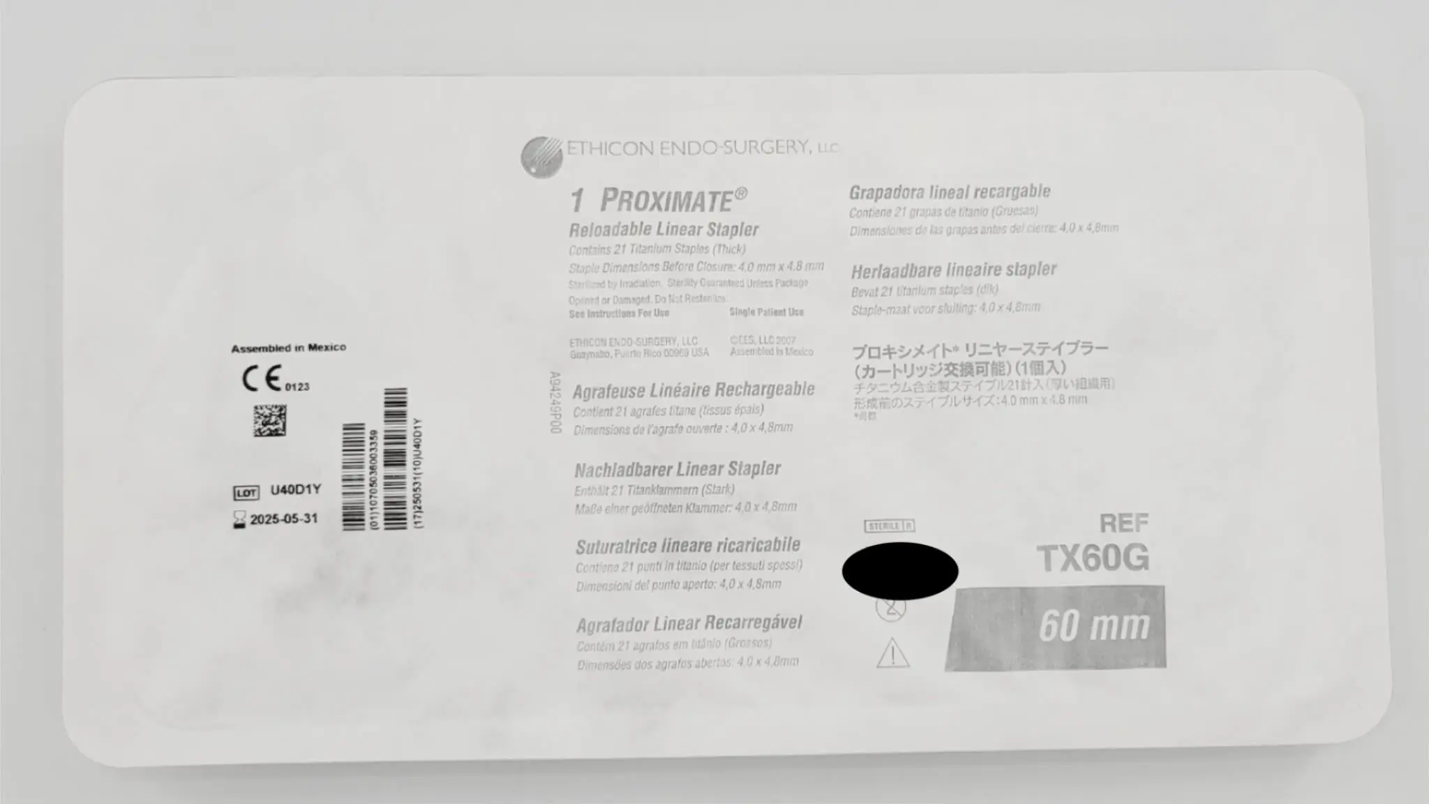 Ethicon TX60G 1 Proximate Reloadable Linear Stapler 60MM - Image 3