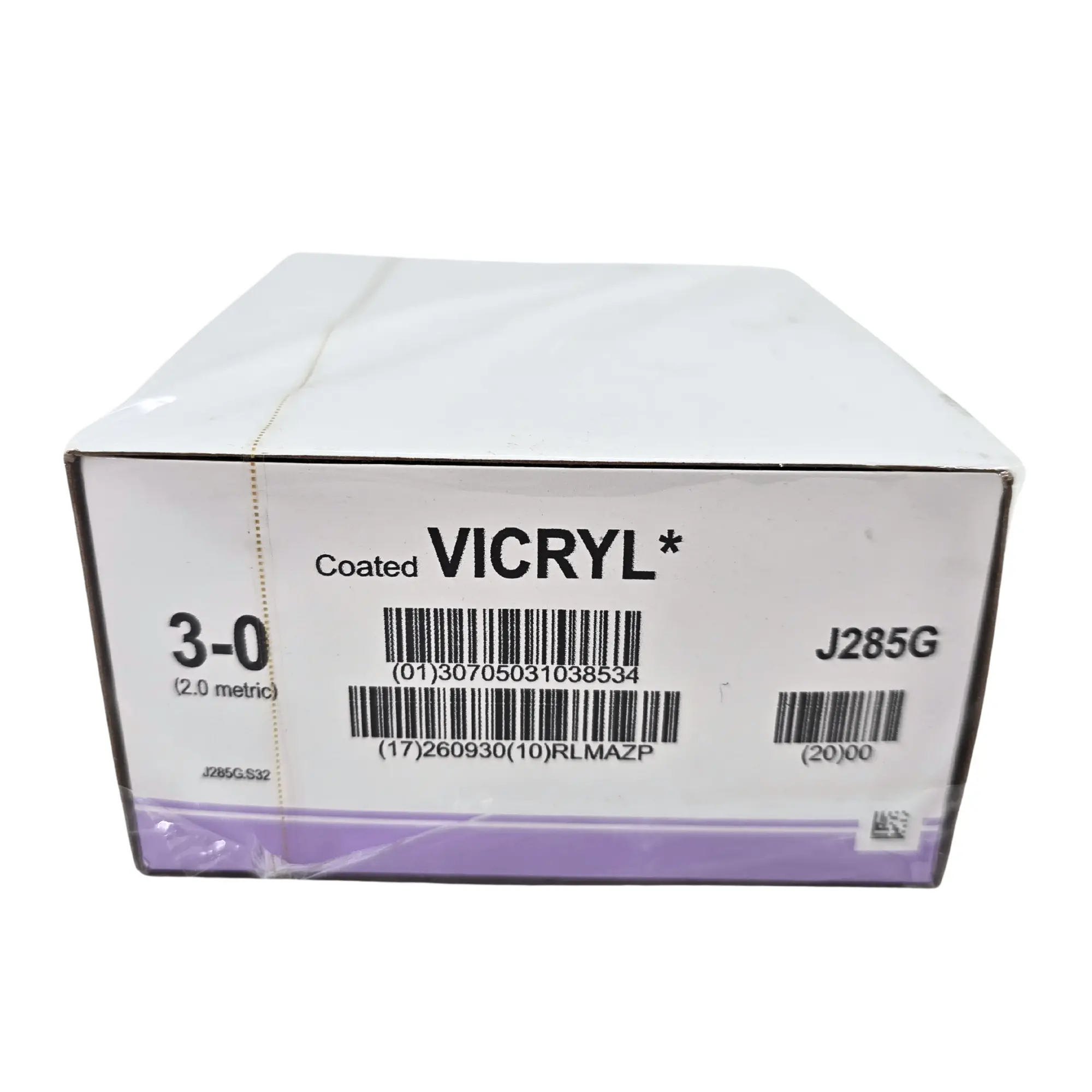 Ethicon Vicryl J285G Suture - Size 3-0, 18" Violet Braided, PS-1 Precision Point Reverse Cutting Needle (Box of 12) - Image 2