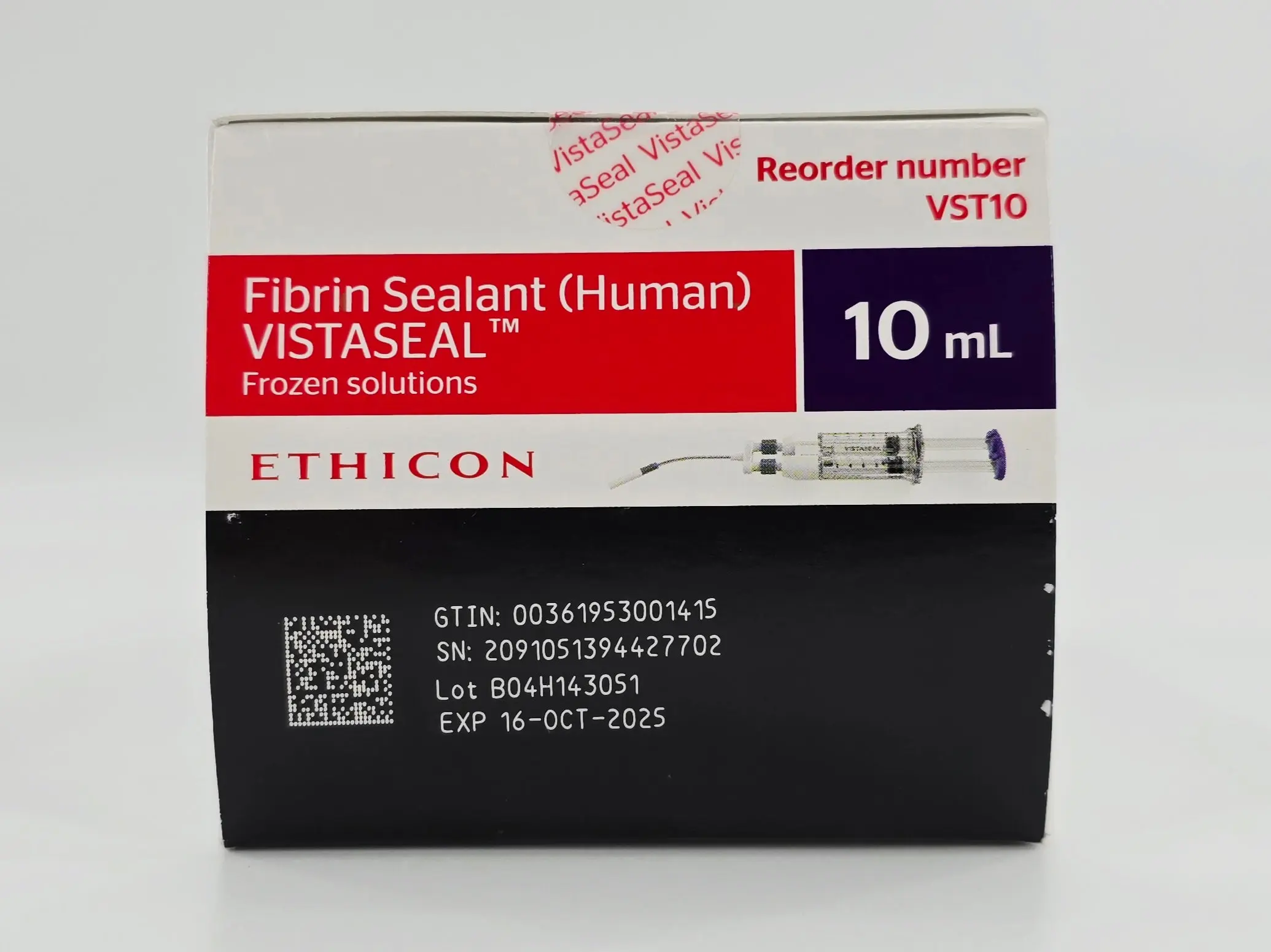 Ethicon VST10 VISTASEAL Fibrin Sealant (Human) 10mL - Image 3