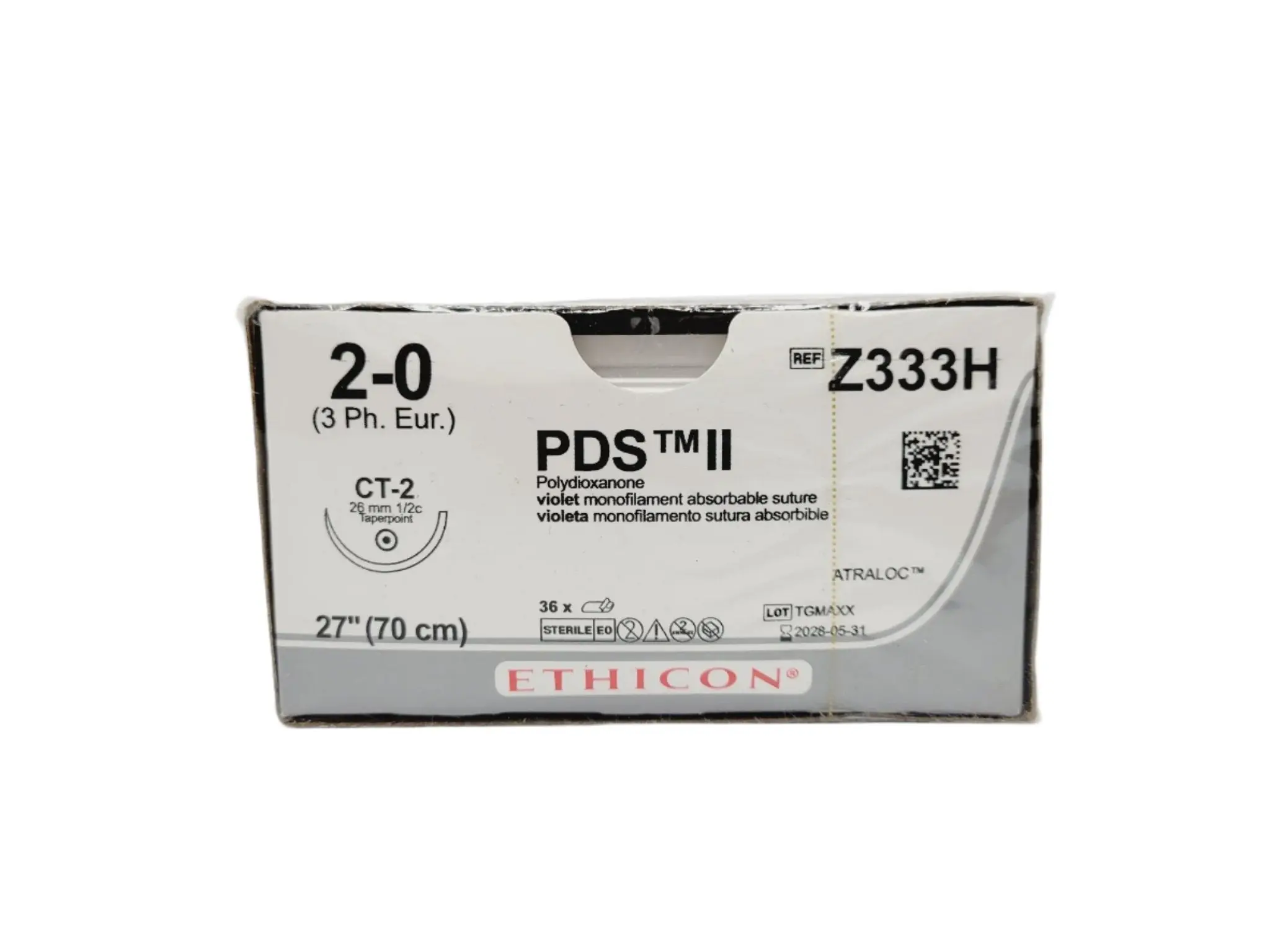 Ethicon Z333H 2-0 PDS II VIOLET 1X27" CT-2 Box of 36