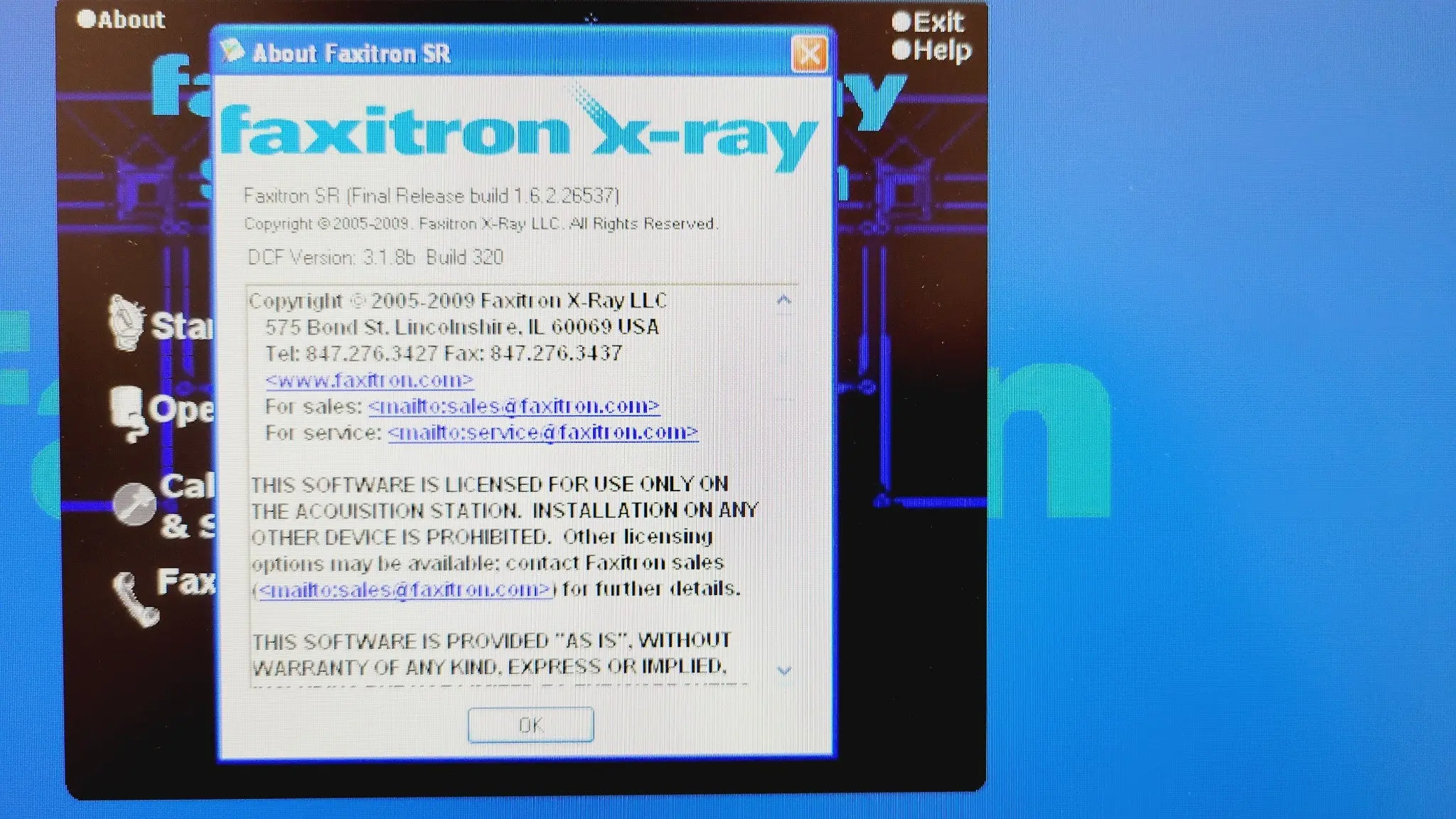 Faxitron DX  X-Ray Digital Biopsy System Windows XP DCF Version 3.1.8B Build 320 - Image 7