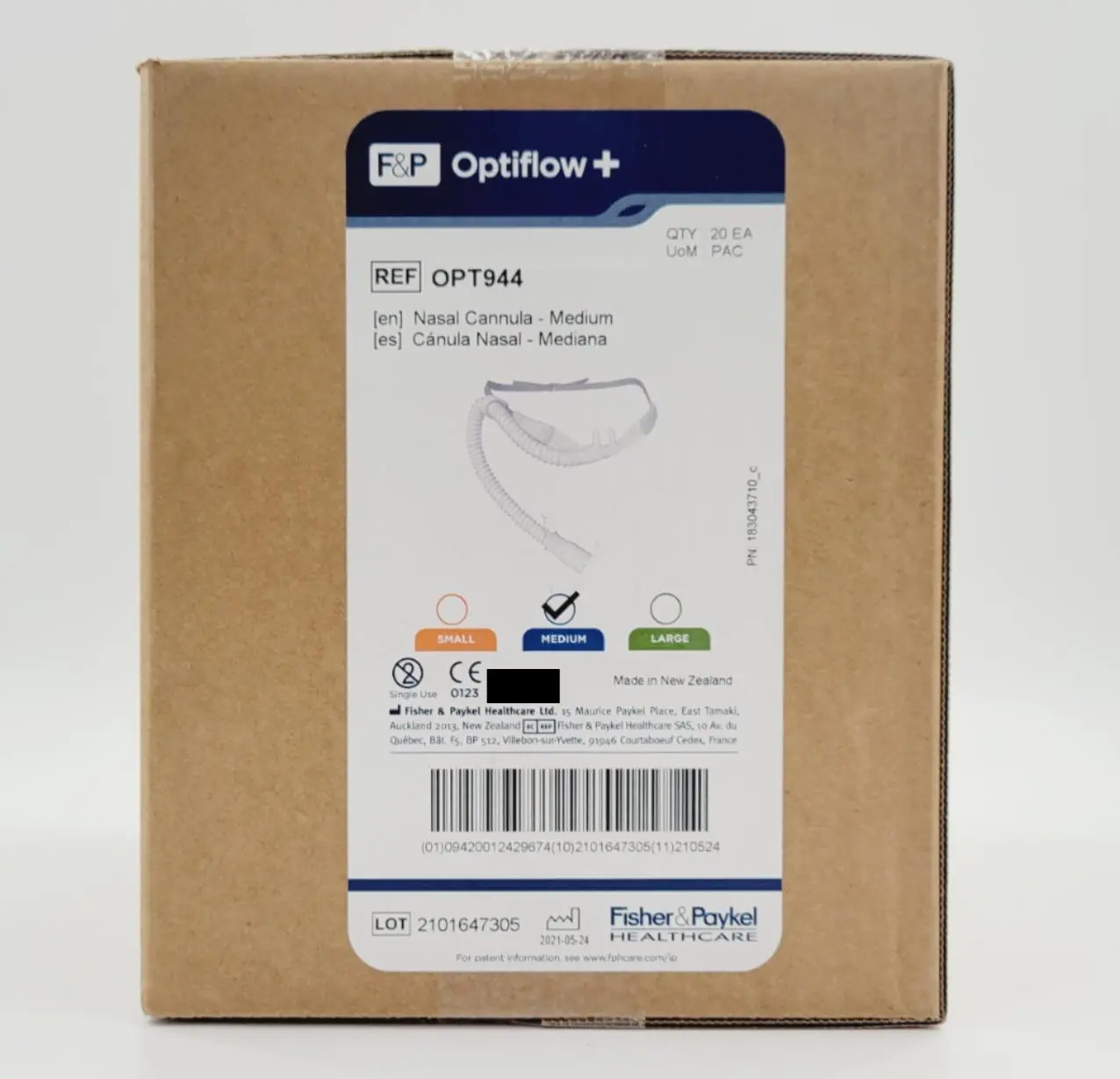 Fisher & Paykel OPT944 Optiflow + Medium Sized Nasal Cannulas Box of 20 - Image 3