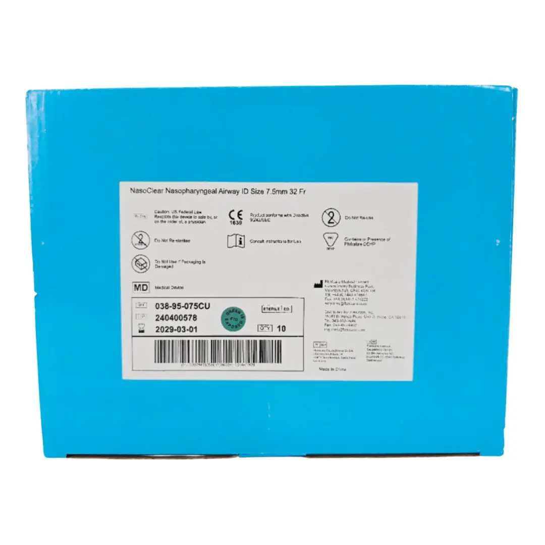 Flexicare 038-95-075CU NasoClear Nasopharyngeal Airway ID Size 7.5mm 32Fr. BX/10