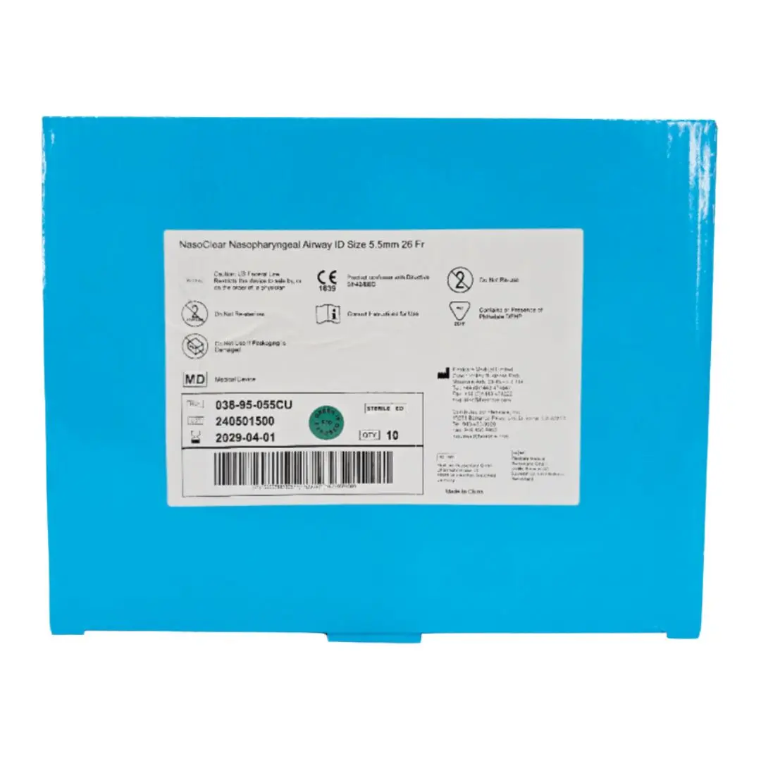 Flexicare 038-95-055CU NasoClear Nasopharyngeal Airway ID Size 5.5mm 26Fr. BX/10