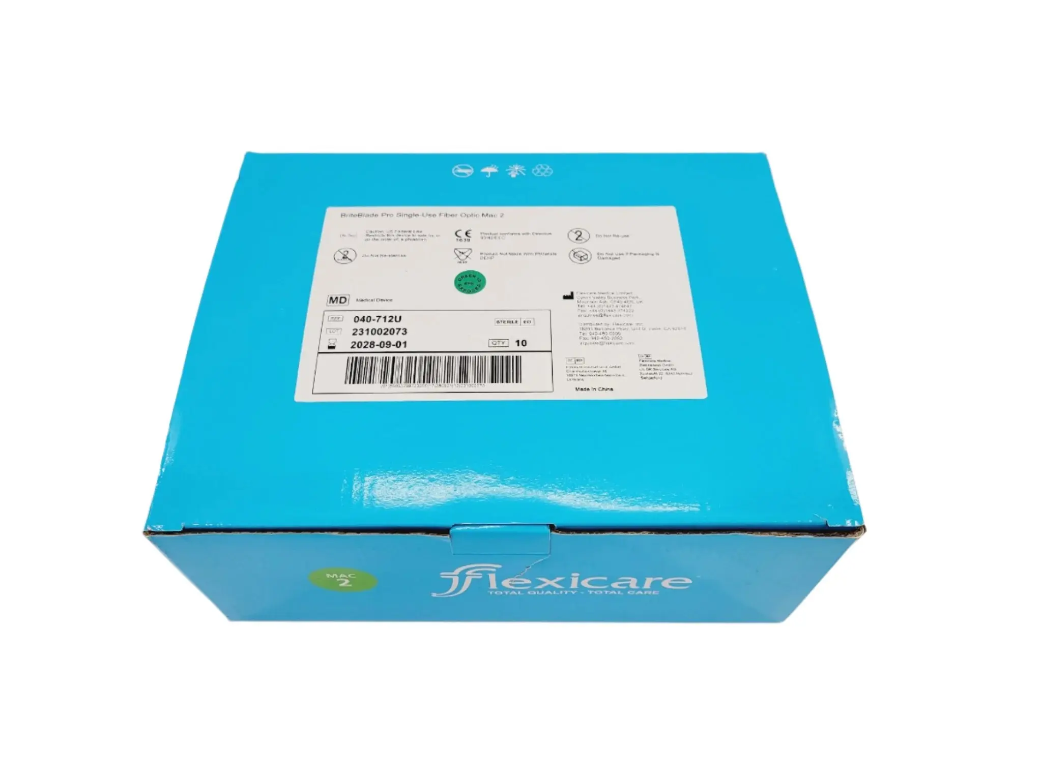 Flexicare 040-712U BriteBlade Pro Mac 2 Laryngoscope Blade Box of 10
