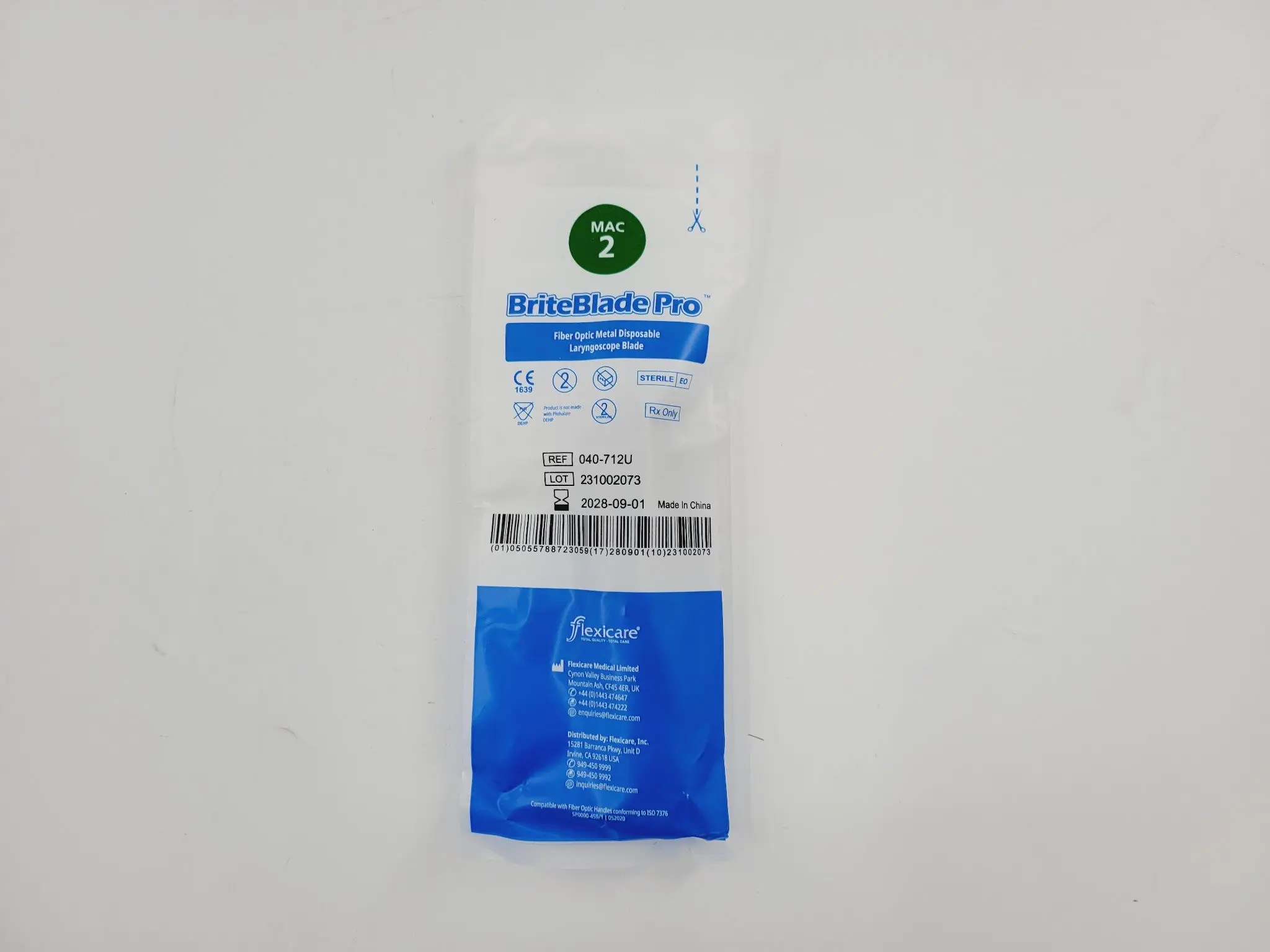 Flexicare 040-712U BriteBlade Pro Mac 2 Laryngoscope Blade Box of 10 - Image 3
