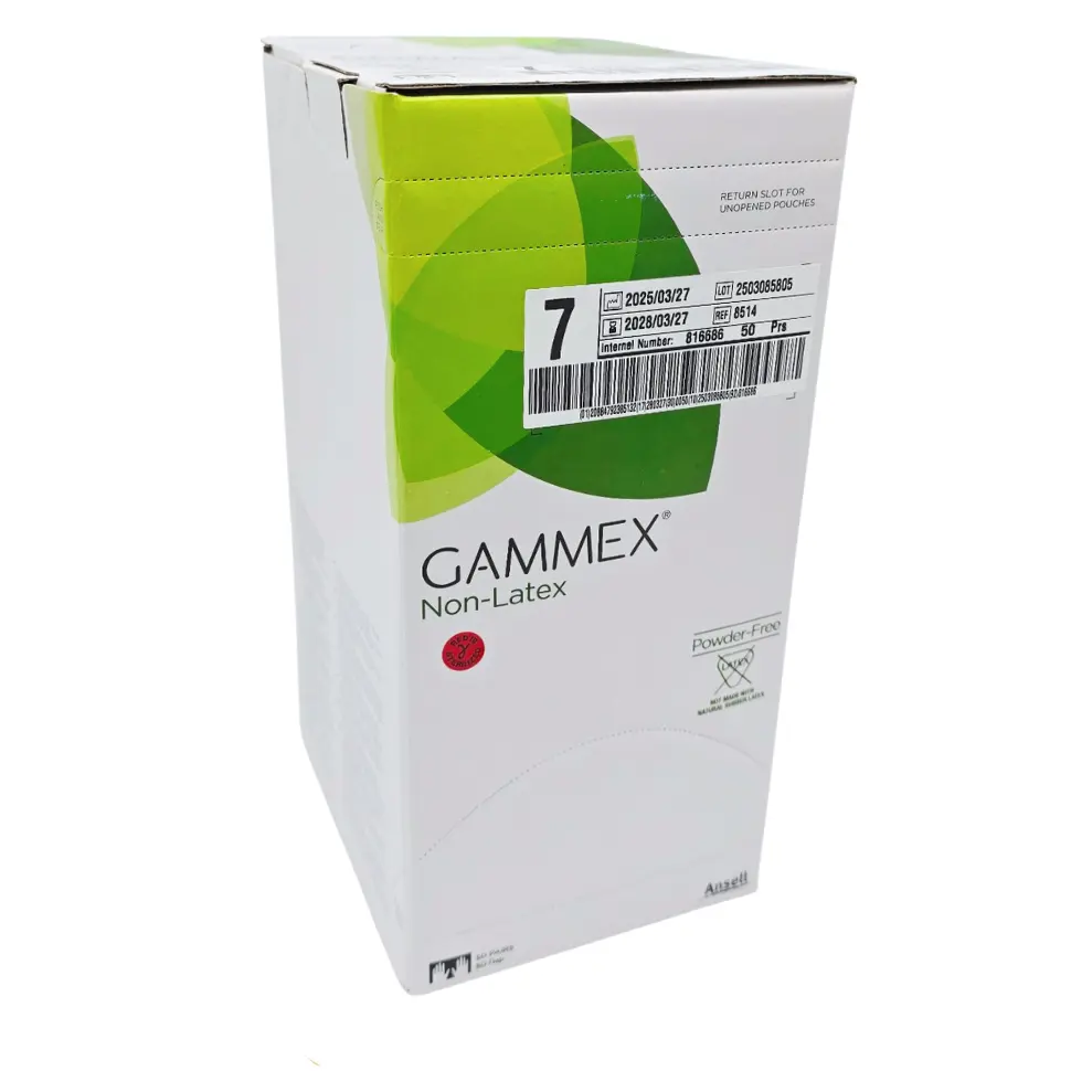 Gammex 8514 Non Latex Powder Free Neoprene Surgical Gloves Box 50