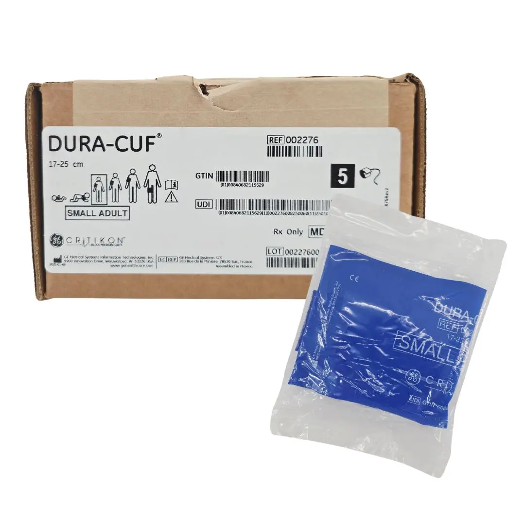GE 002276 DURA-CUF Blood Pressure Cuff Small Adult 1 Bayonet 17-25cm 5/BX