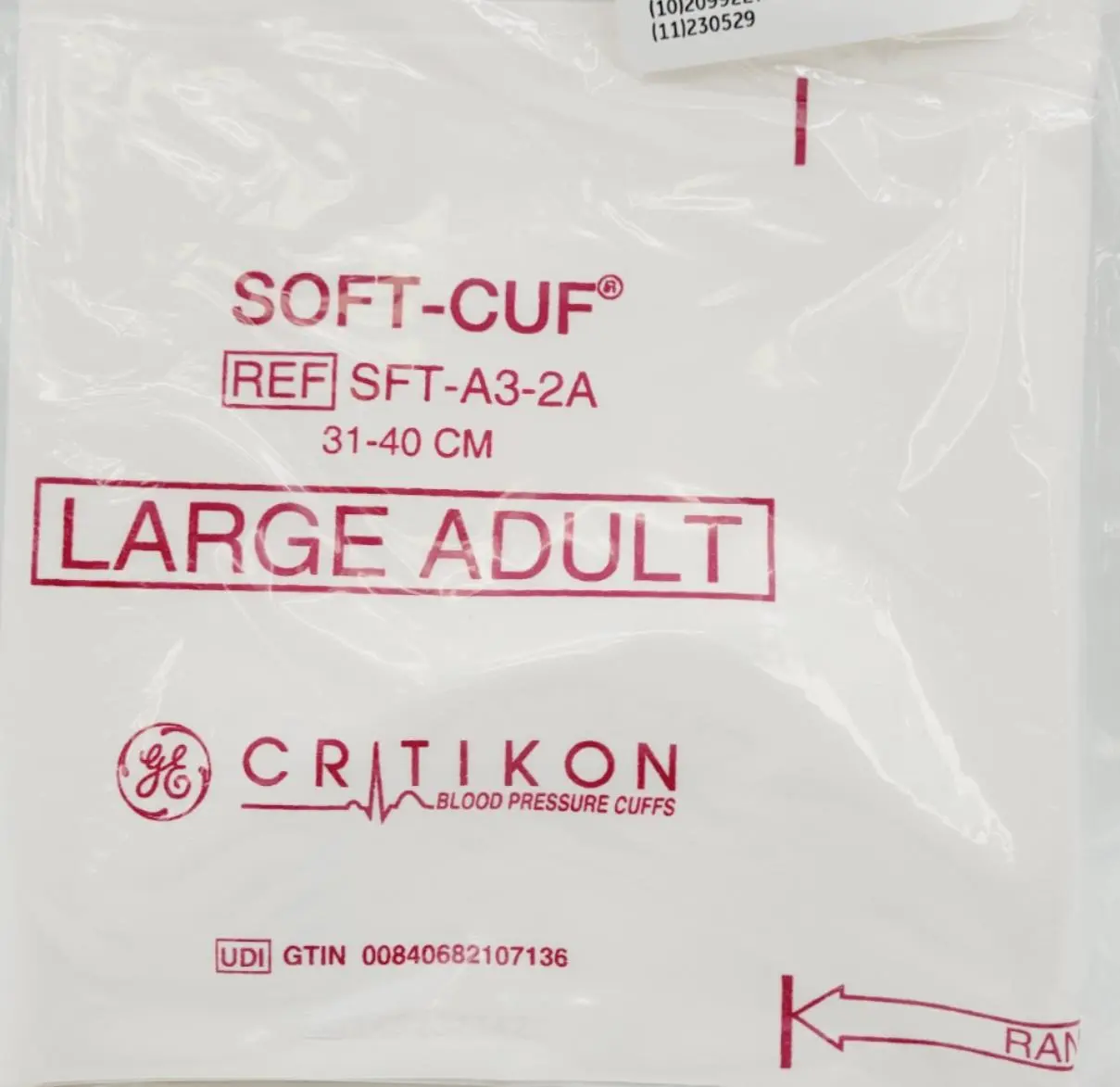 GE 2059303-001 Assorted Pack Soft Cuff (5) Small (10) Adult (5) LG Adult 20BX - Image 2