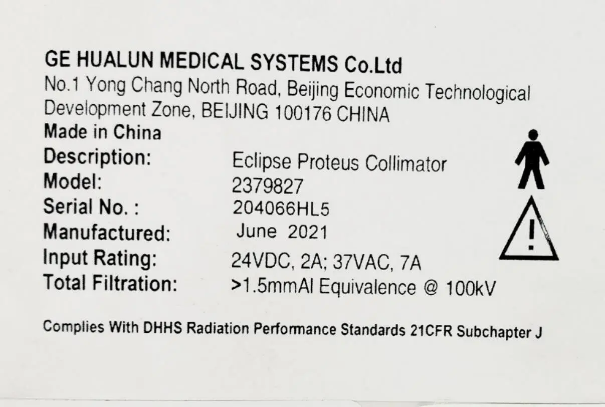 GE 2379827 Proteus XR/A Rad Room Eclipse Proteus Collimator DOM: 2021 - Image 7